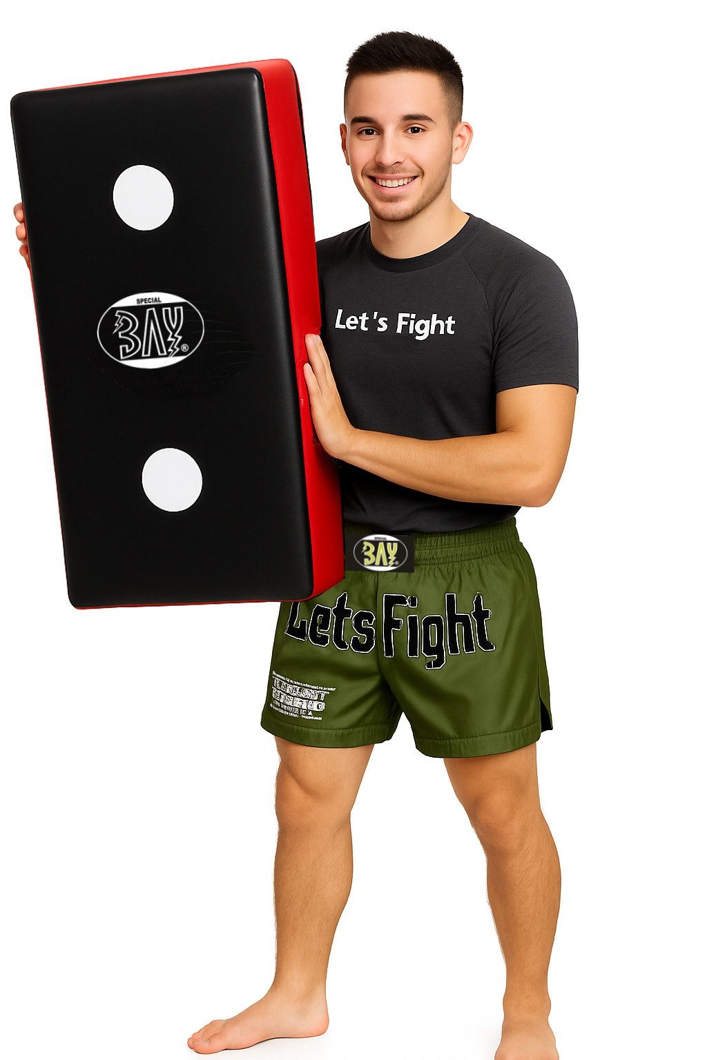 BAY-Sports Schlagpolster 3-pointer 75 cm Schlagkissen XL groß Kampfsport Kickboxen Kick-Shield, Bodyshield für MMA Krav Maga Thaiboxen Karate