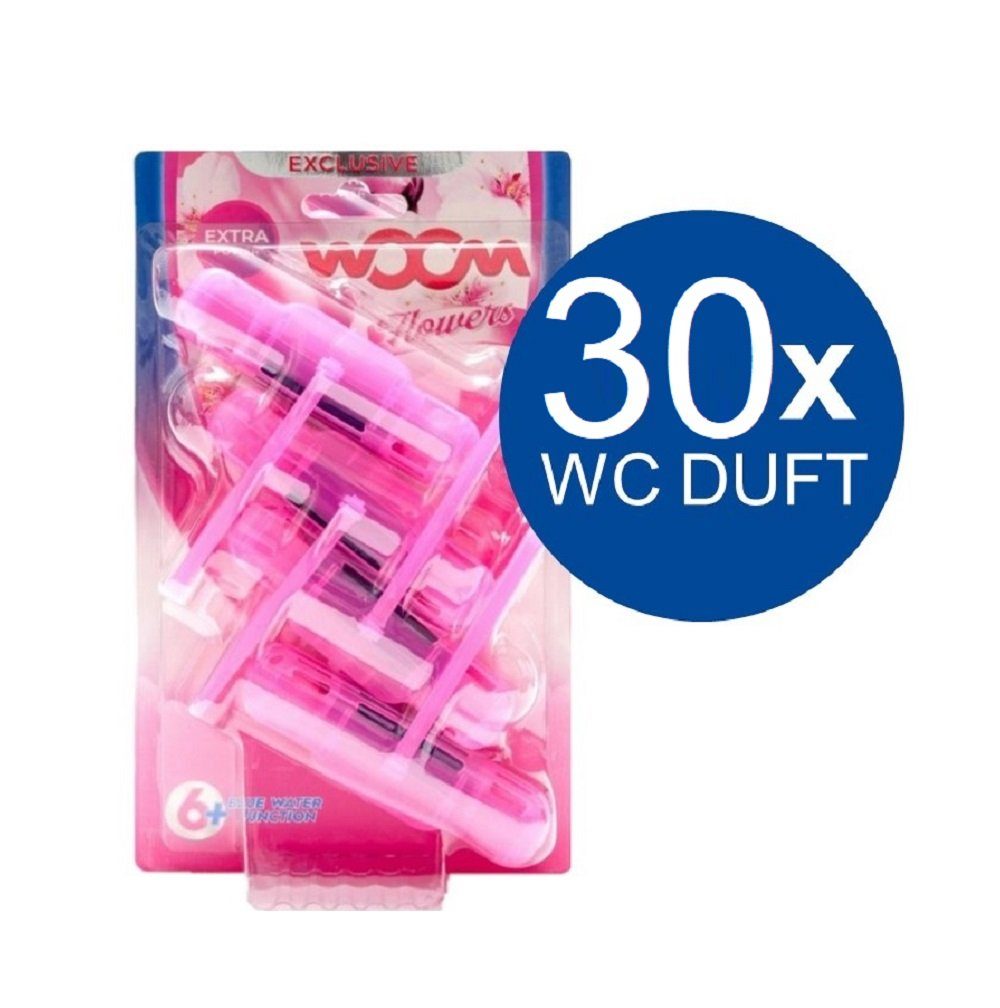 WOOM WC Steine Set 30 Stück / Flowers Duft Einhänger WC-Reinigung Tabs WC-Reiniger  (Kraft Aktiv Duftspüler Frische Anti-Kalk Effekt Duftsteine für  langanhaltend frischen Duft flowers, [30-St. Duftspüler WC Reiniger für  Reinigung bei