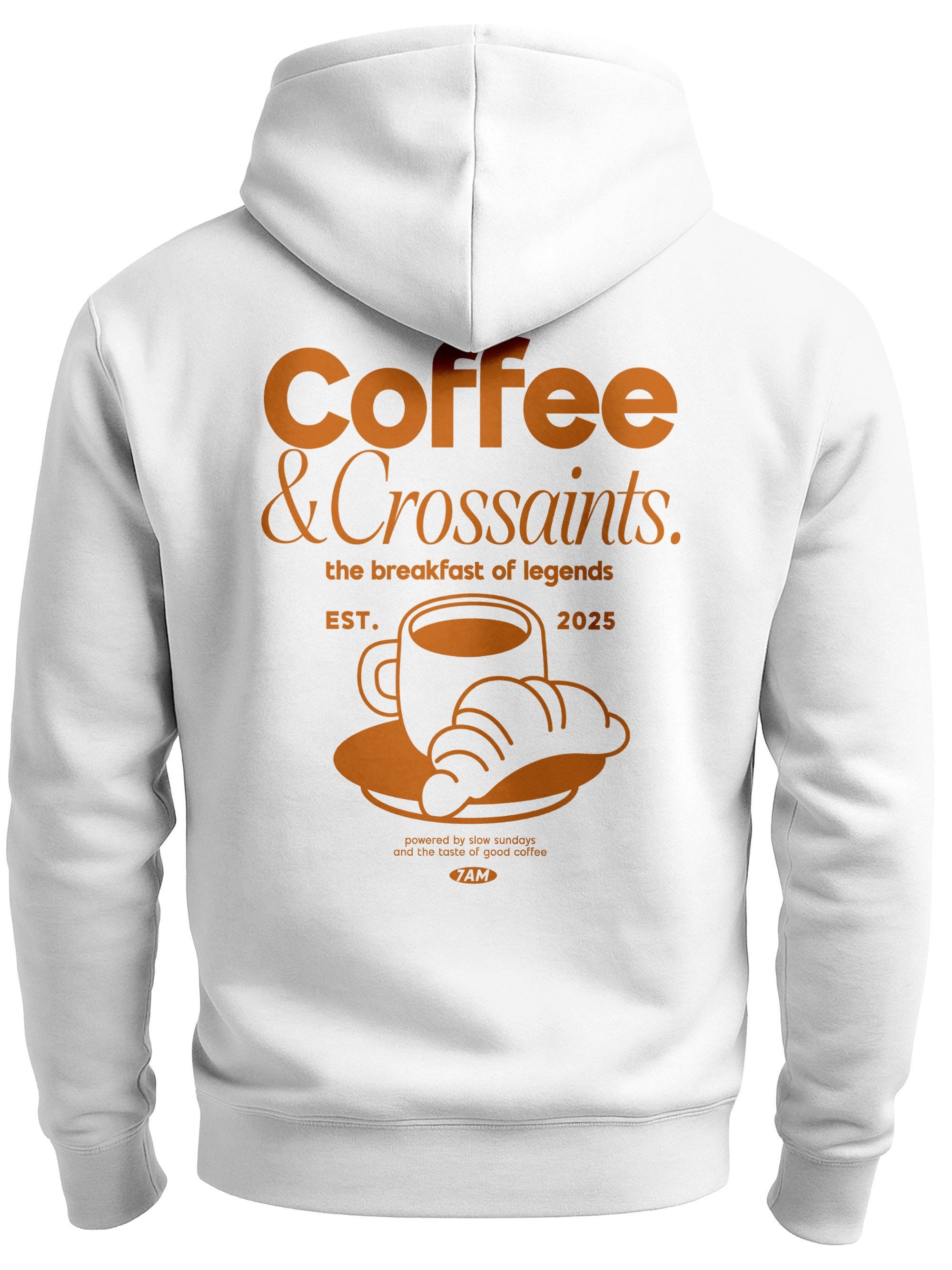 Sweatjacke Herren Sweatjacke Backprint Coffe & Croissants Zipjacke Zip-Hoodie