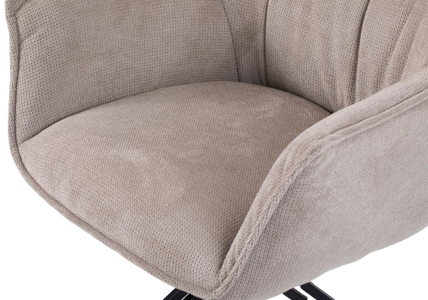 bene living Sessel Ginosa - drehbar - beige (Set, 4-St), schwarzes Metall-Gestell - bequeme Arm- und Rückenlehne