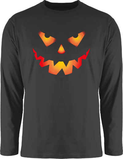 Shirtracer Rundhalsshirt Halloween Kürbis Gesicht Gruseliger Kürbisgesicht Gruselig Böse Halloween Kostüme Herren