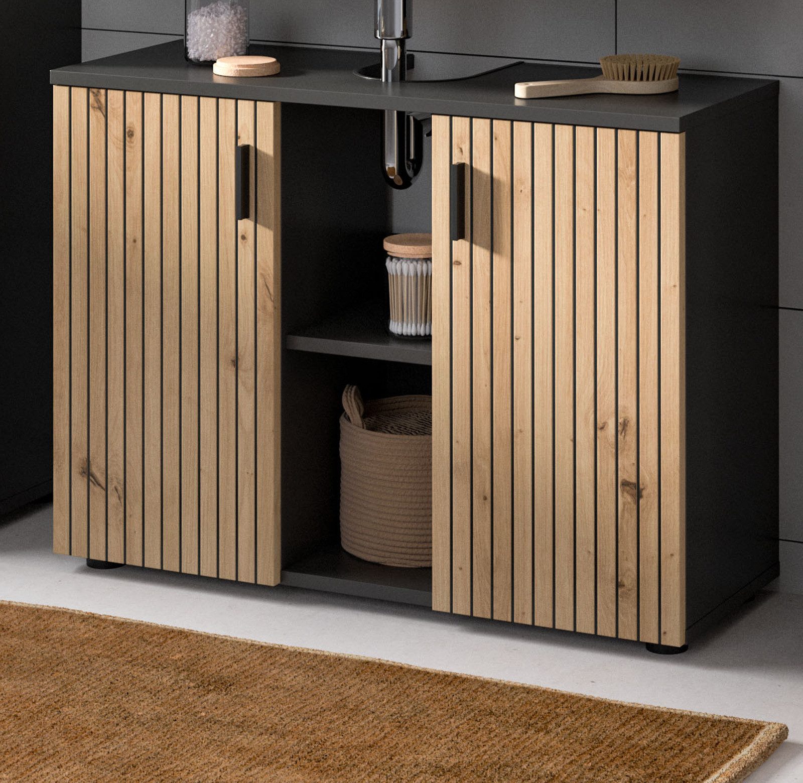 Inn.Furn Waschbeckenunterschrank Livia (Waschtisch Unterschrank in Artisan günstig online kaufen