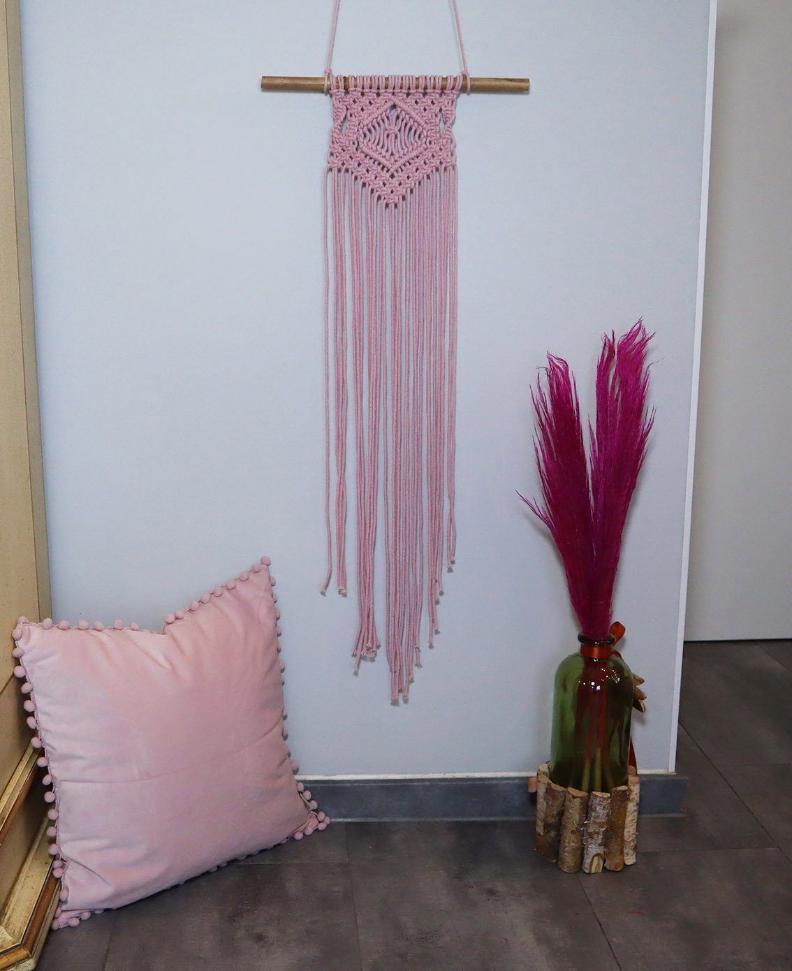 Angel's Pride Wanddekoobjekt »Makramee Wandbehand Rosa«, Wanddeko im  Boho-Stil, Handarbeit, Baumwolle online kaufen | OTTO