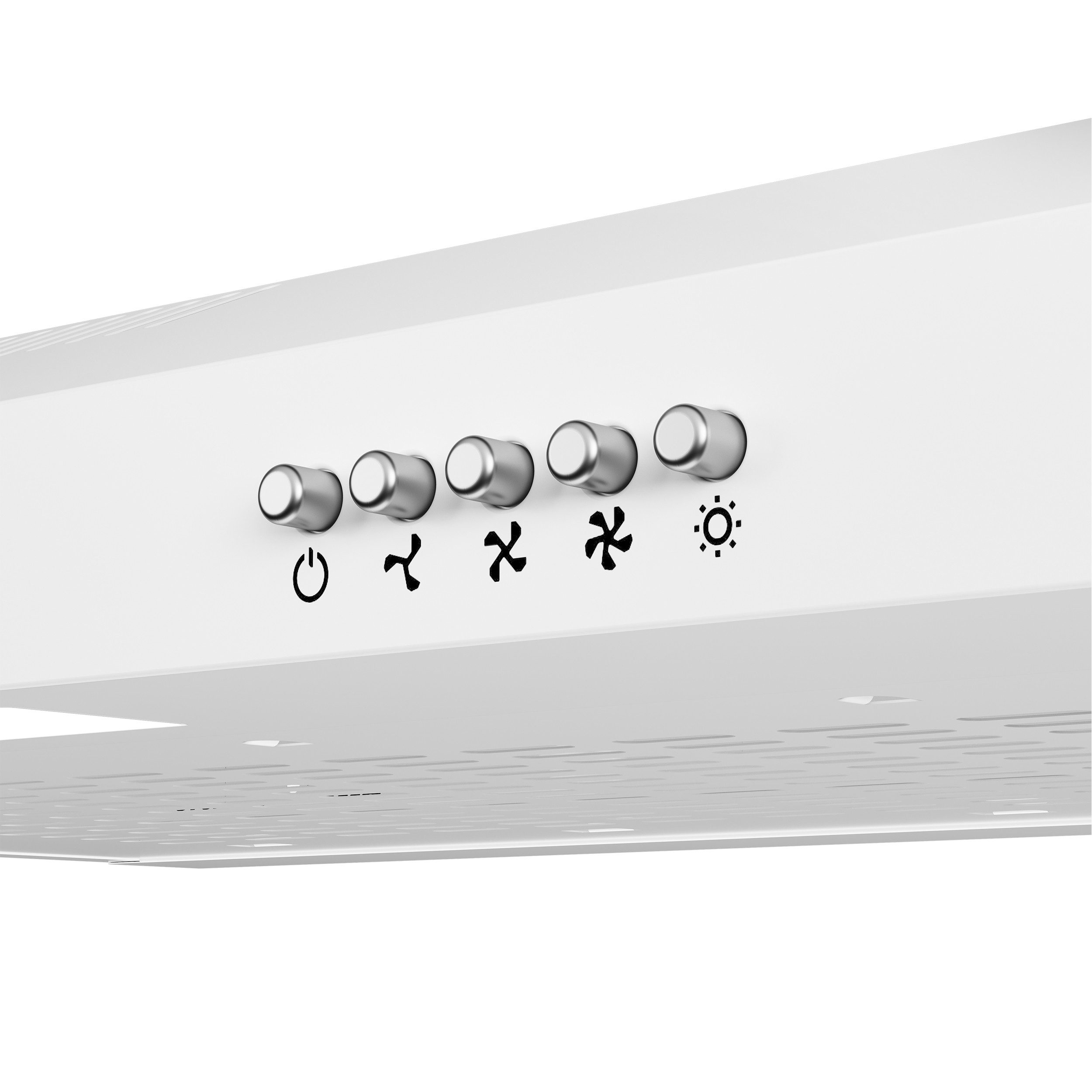 CIARRA Unterbauhaube 60cm Unterbau Dunstabzugshaube Abluft & Umluft Weiß CAW6903A für kleine Küchen, Metall Fettilter & LED 3 Stufen aus Edelstahl – Bild 4 von 5