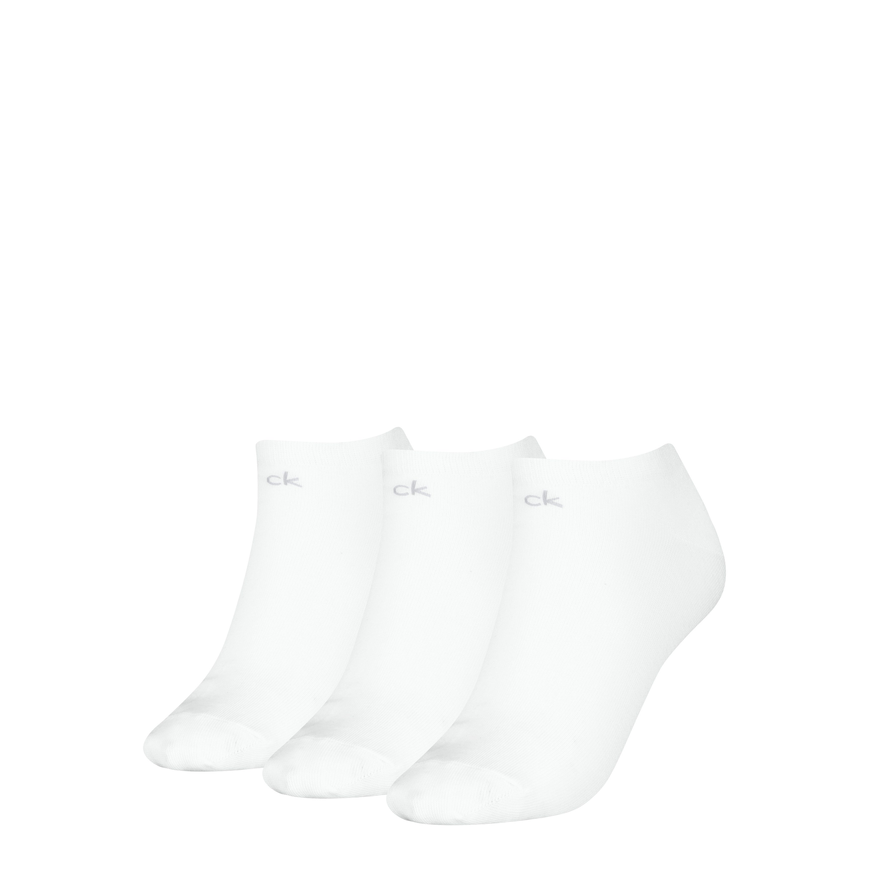 Calvin Klein Sneakersocken CK WOMEN SNEAKER (3 Paar) schmales Rippenbündchen, Cotton-Mix, elastisch