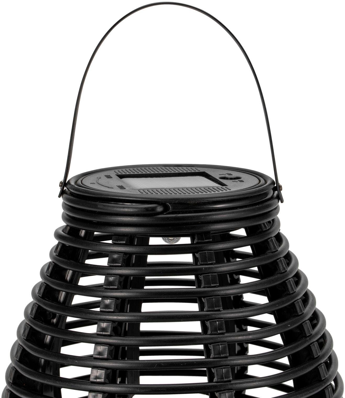 Pauleen LED Laterne Sunshine Glow 2x Solarlaterne Schwarz/Braun Kunststoff, LED fest integriert, Warmweiß, Solar, 2er-Set