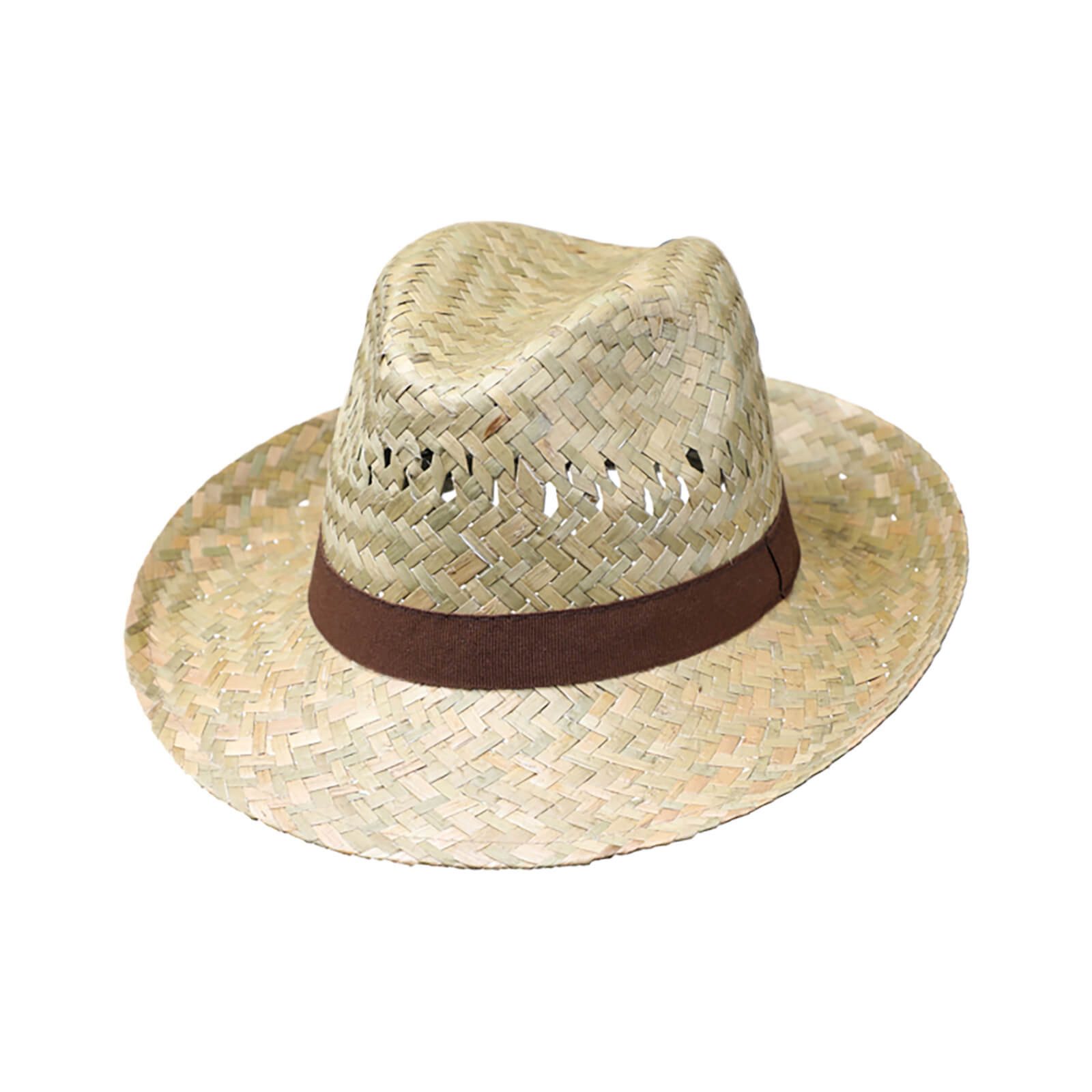 Fiebig Strohhut Strohhut Fedora mit braunem günstig online kaufen
