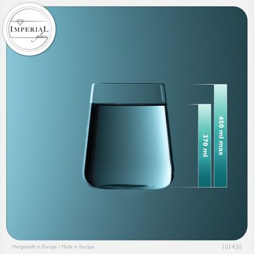 IMPERIAL glass Glas Trinkgläser, Glas, 370ml (max. 450ml) Wassergläser Saftgläser Longdrinkgläser