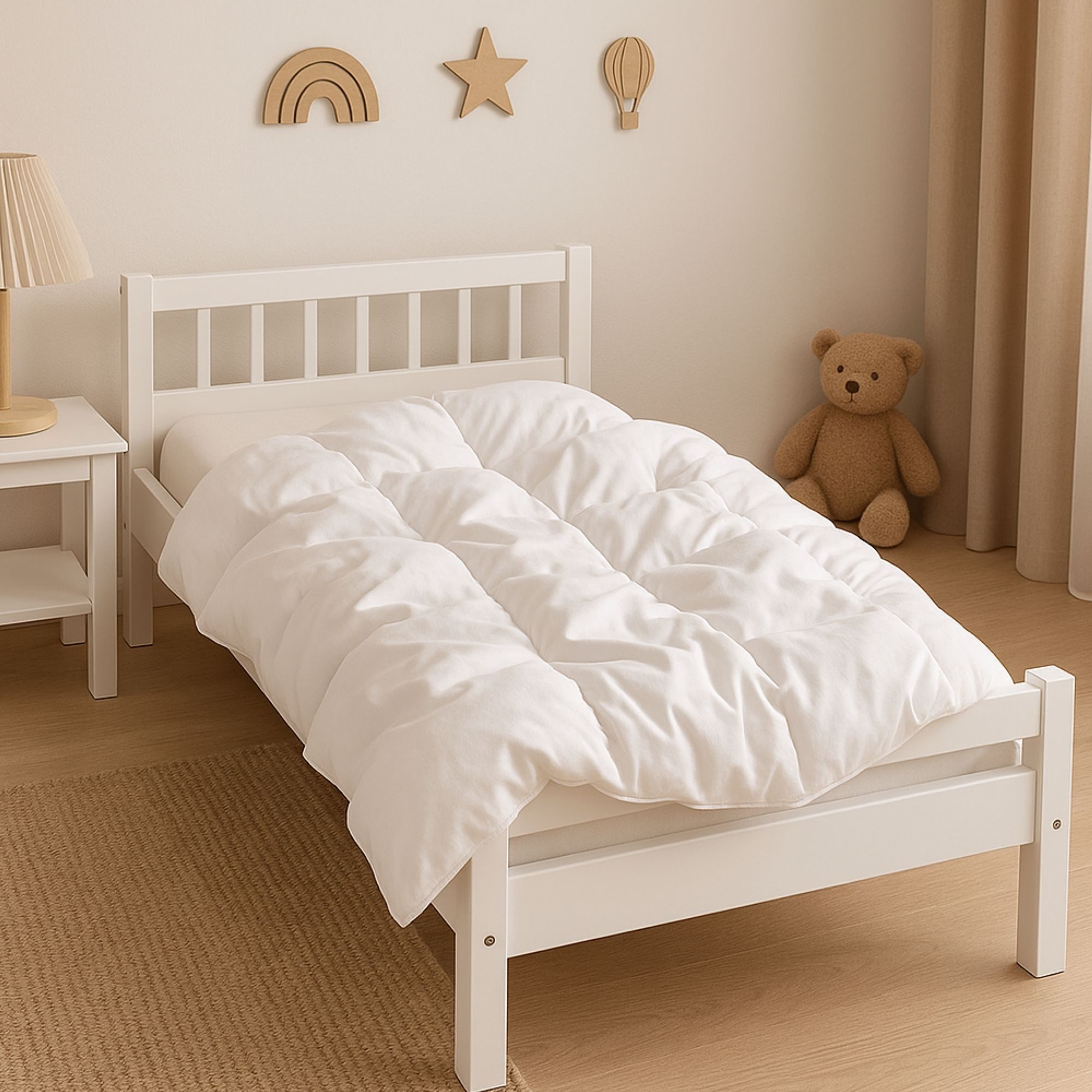 Nordic Coast Company Daunenbettdecke + Daunenkissen, Füllung: 90% Daunenfedern Klasse 1, 10% feine Entenfedern, Kinderdecke+ Kopfkissen, 135x200, 135x100cm, Premium Bettdecke