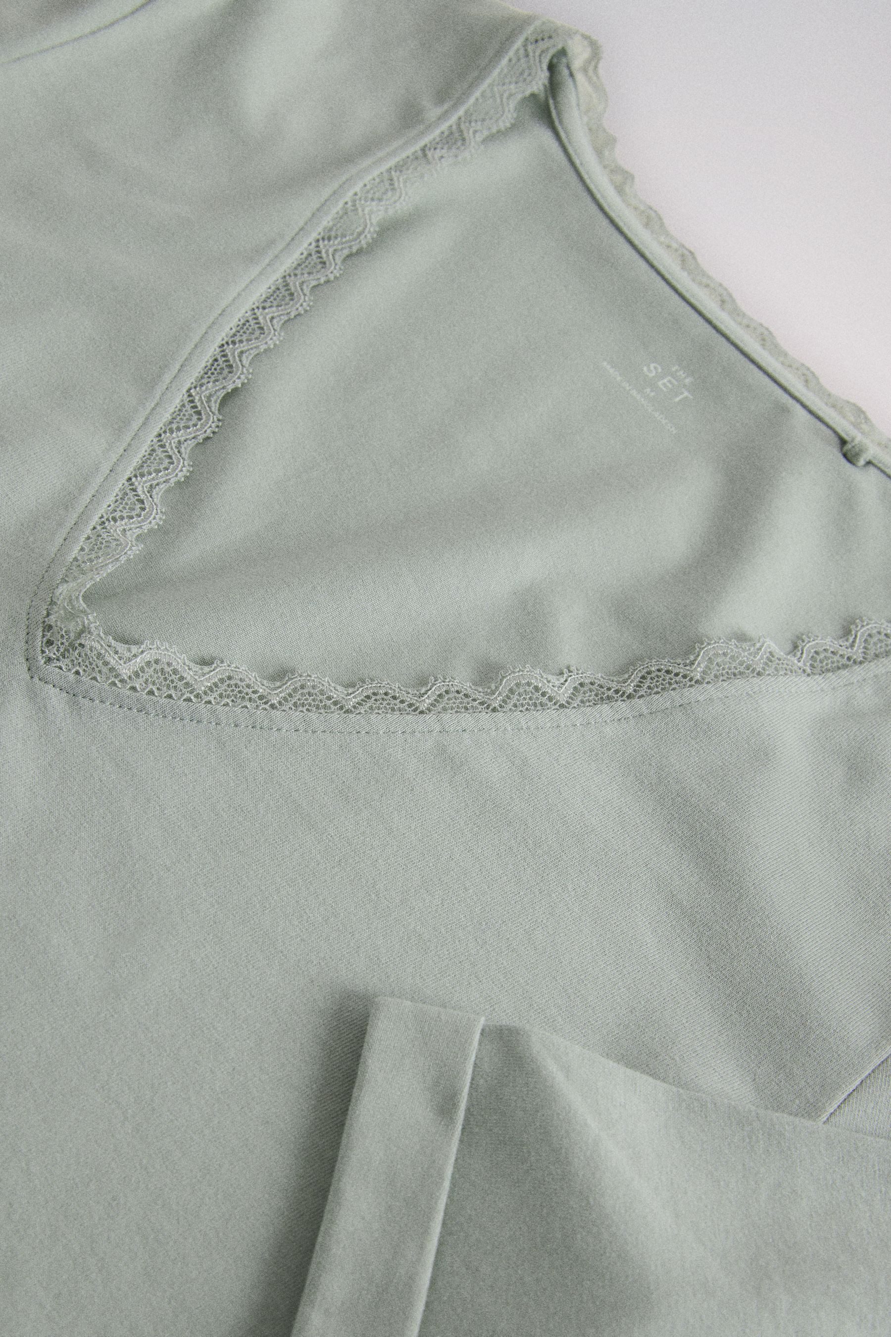 The Set V-Shirt The Set Top mit Spitze + V-Ausschnitt, 4er-Pack (4-tlg) – Bild 5 von 5