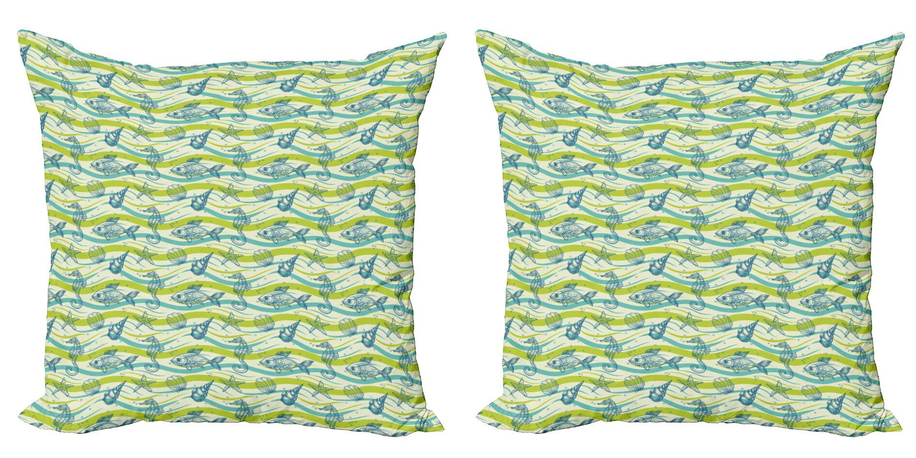 Modern Doppelseitiger Abakuhaus Kissenbezüge Accent Underwater Sketch Stück), (2 Habitants Digitaldruck, Marine