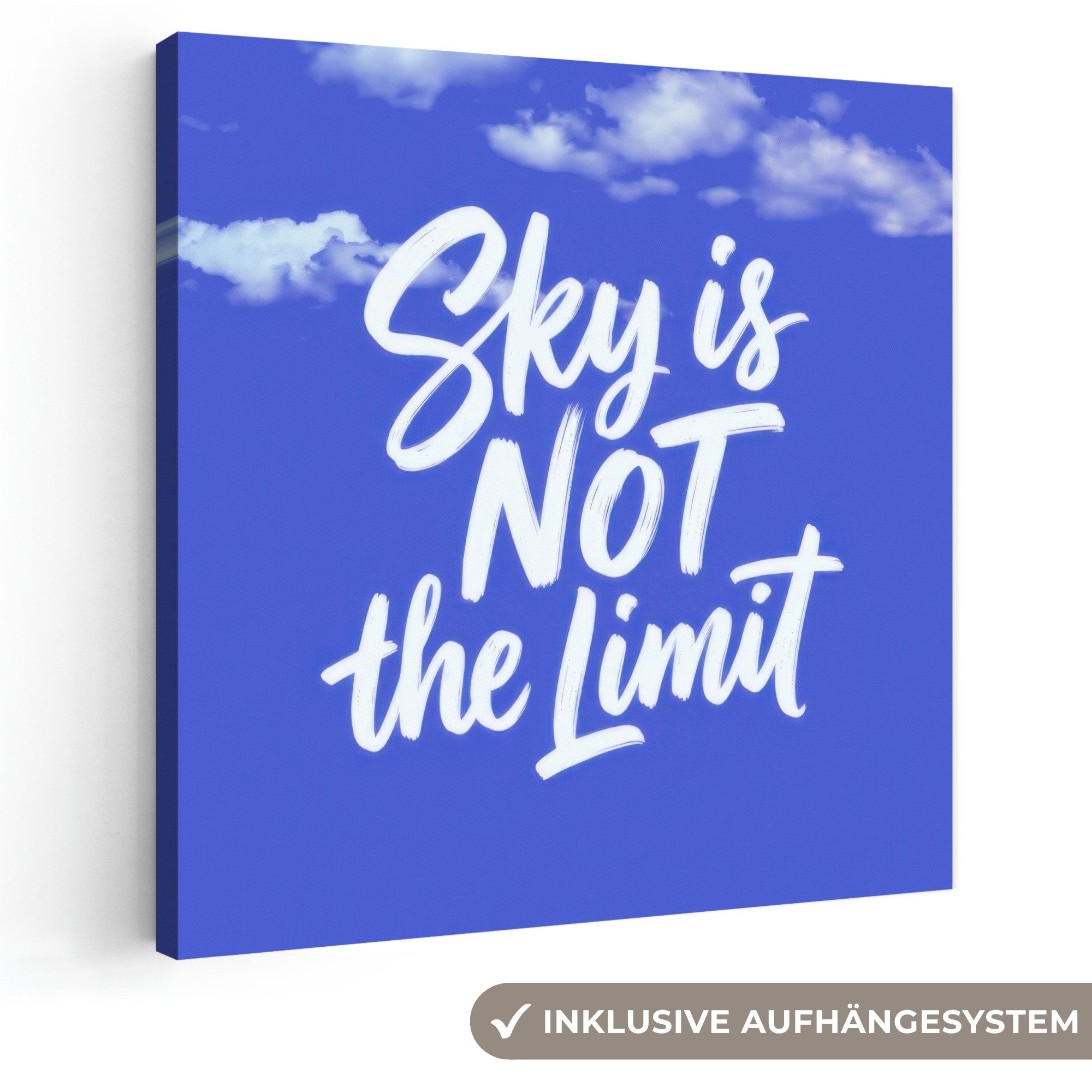 OneMillionCanvasses® Leinwandbild Der Himmel ist nicht die Grenze - Blauer Himmel - Wolken, Fotodruck (1 St), Wandbild, Deko Schlafzimmer Wohnzimmer Flur 20x20 cm