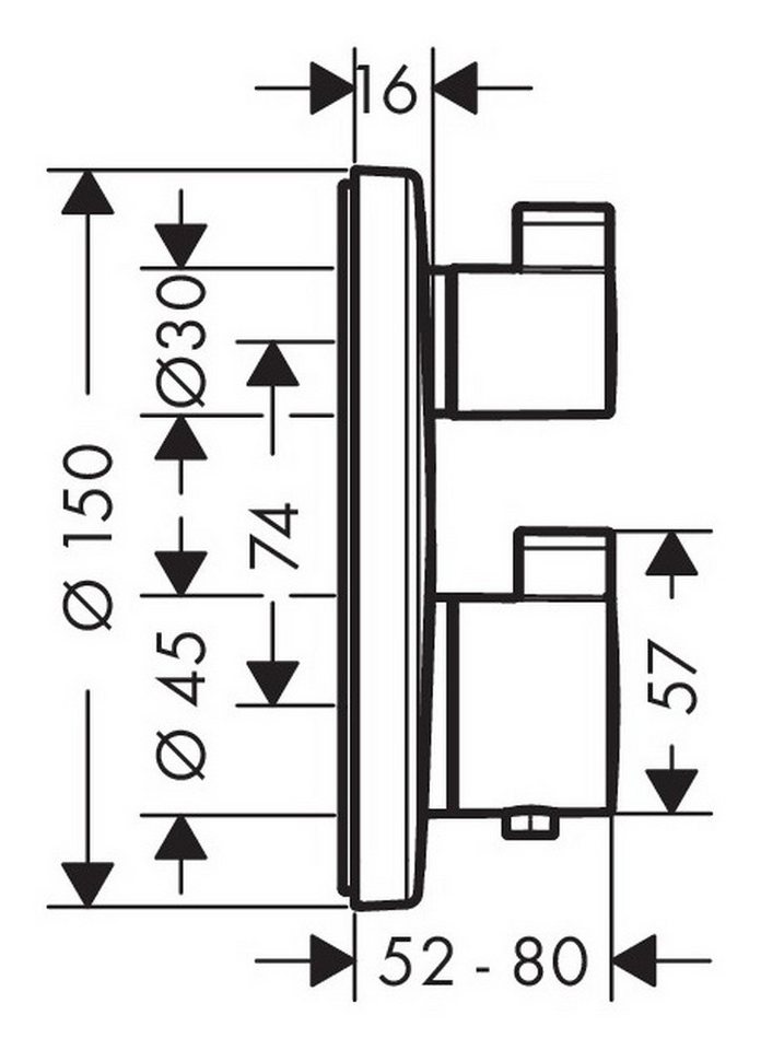 Thumbnail - hansgrohe Unterputzarmatur Ecostat S Thermostat für 2 Verbraucher Unterputz