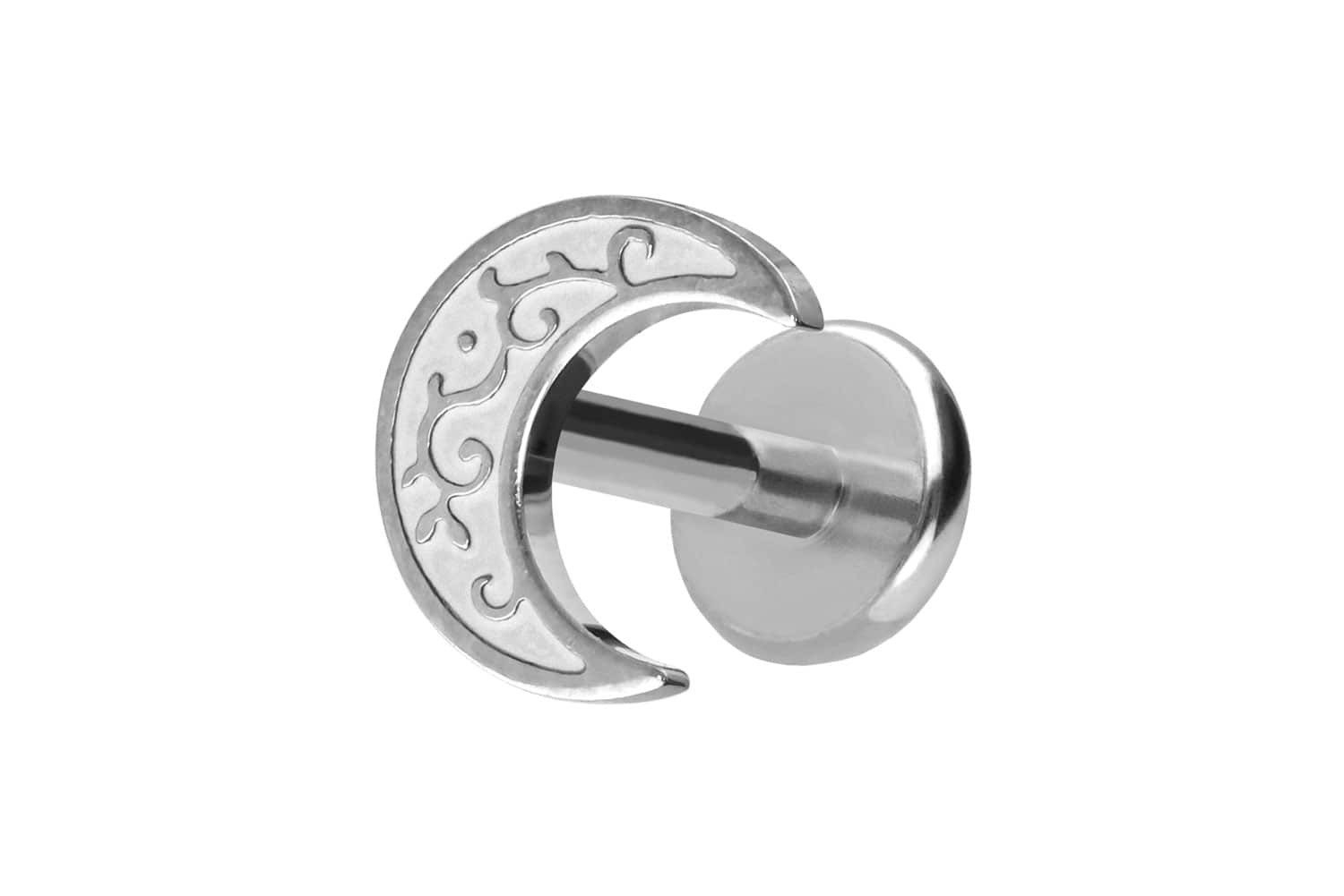 Piercing-Set Titan Labret mit Push Fit MOND