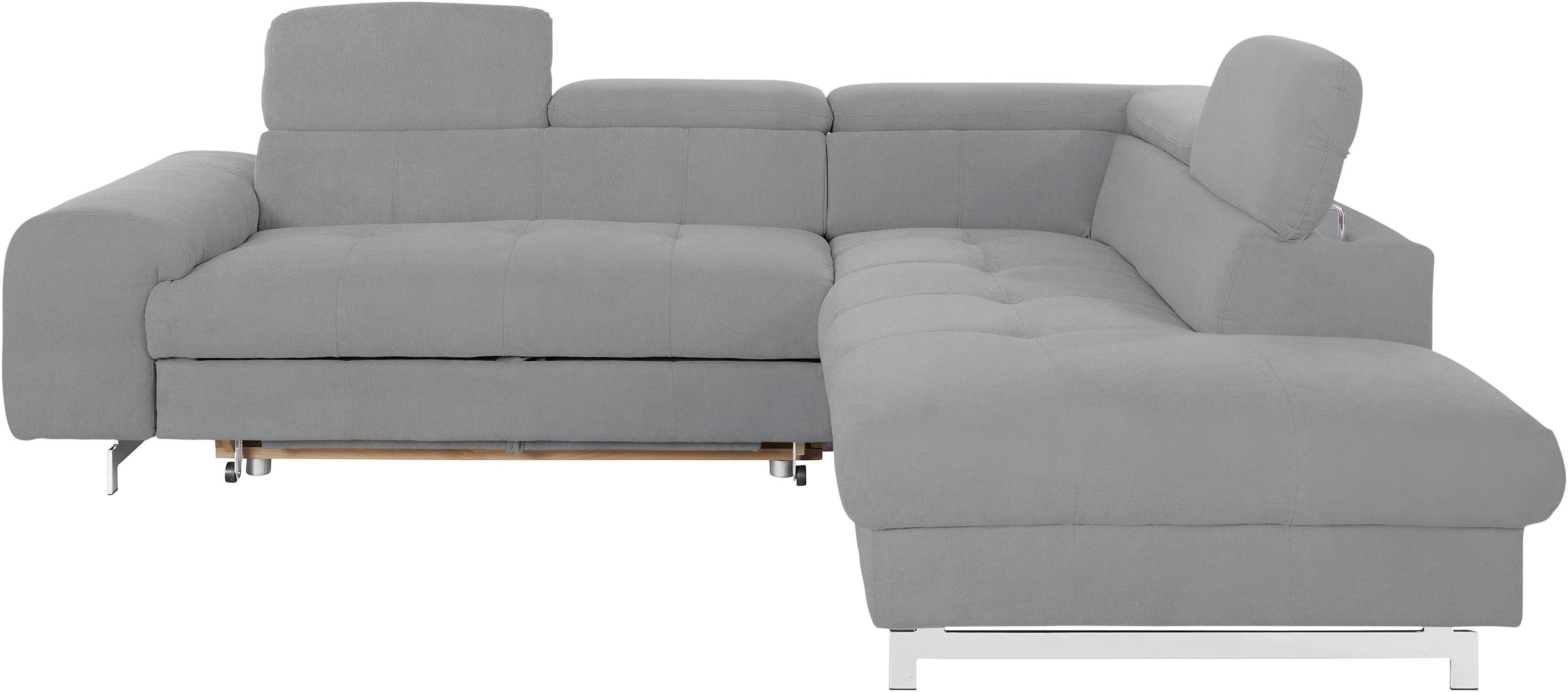 COTTA Ecksofa "Chef L-Form", mit Kopfteilverstellung, edle Metallkufen, wah günstig online kaufen