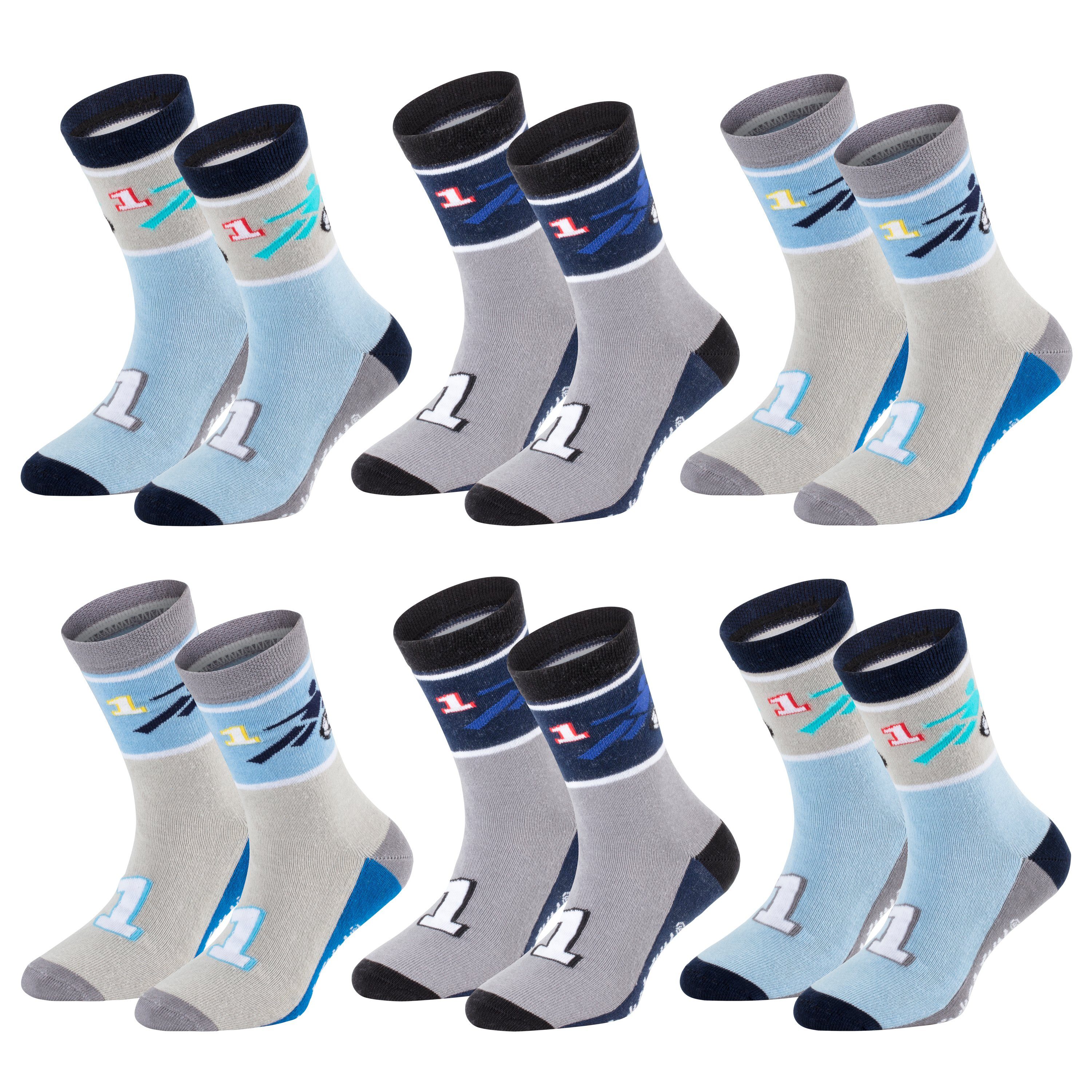 Socken 6 Paar bunte Kindersocken, sanfte Baumwolle, für Mädchen & Jungen