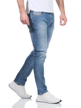 Diesel Slim-fit-Jeans »Herren Thavar-XP R18W6« Blau, Stretch, Röhrenjeans, 5-Pocket-Style, Used-Look