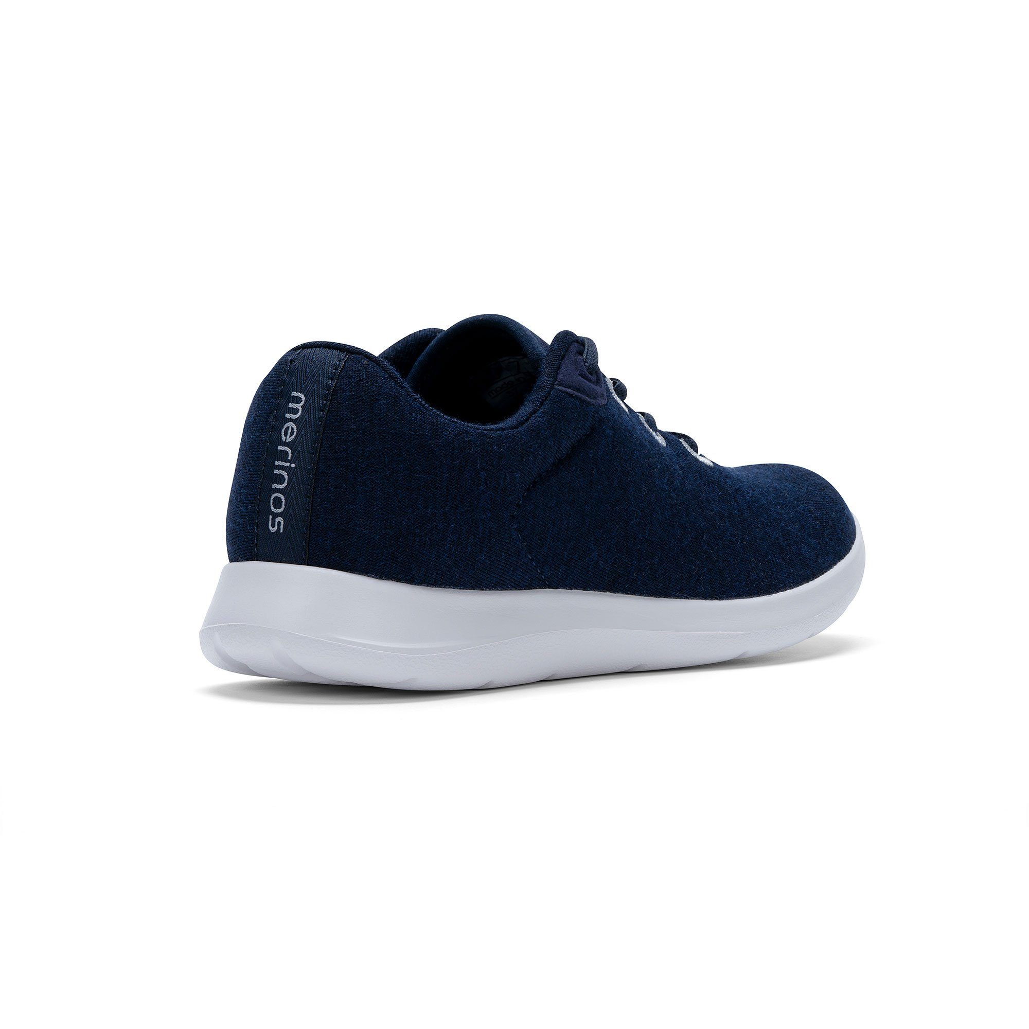 Sportschuhe dunkelblaue aus merinos Up, atmungsaktive Schuhe Extra Lace- Weit Sneaker Bequeme merinoshoes.de weicher - Merinowolle, dunkelblau-weiß Damen