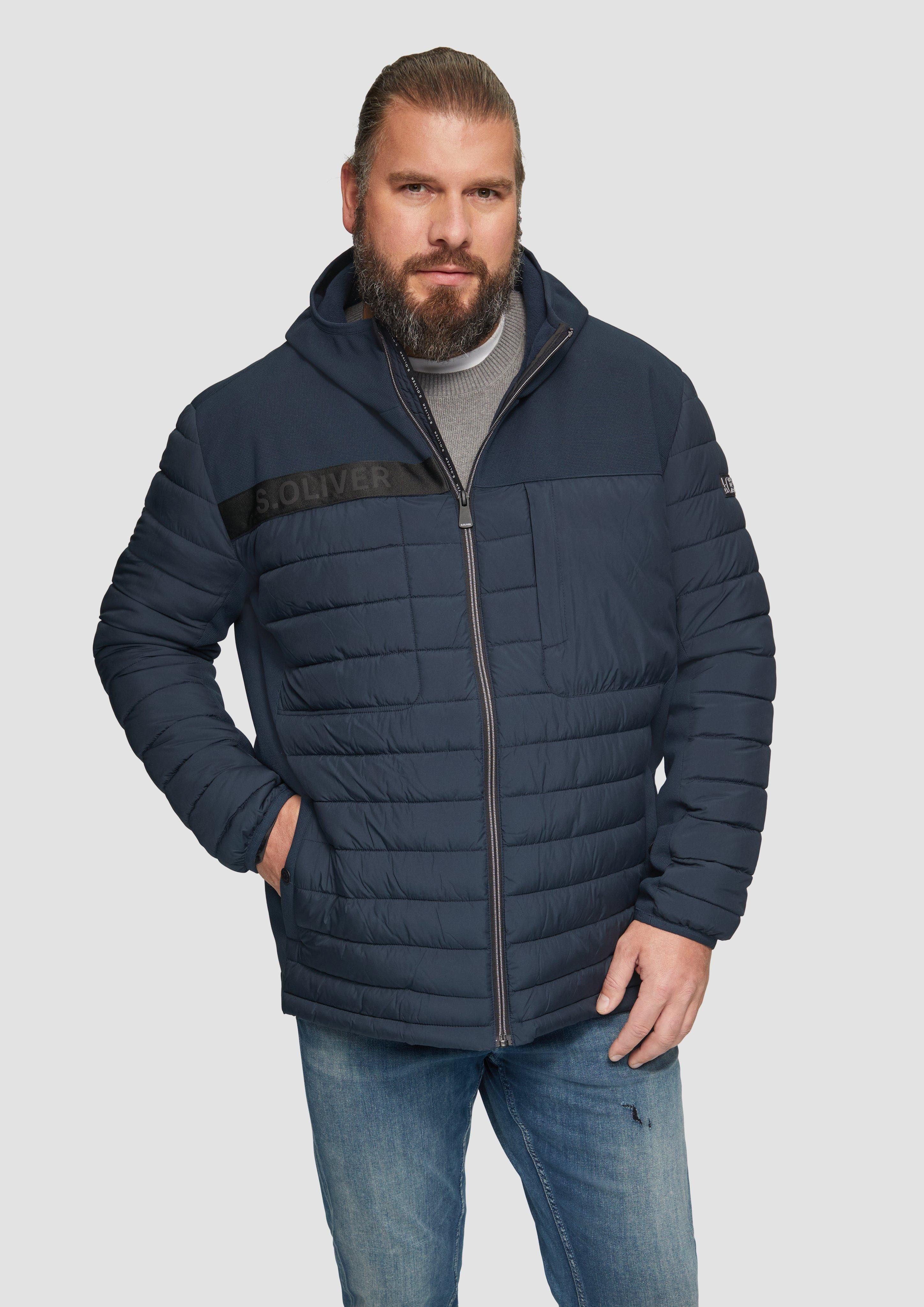 Outdoorjacke Steppjacke im Fabricmix mit Kapuze