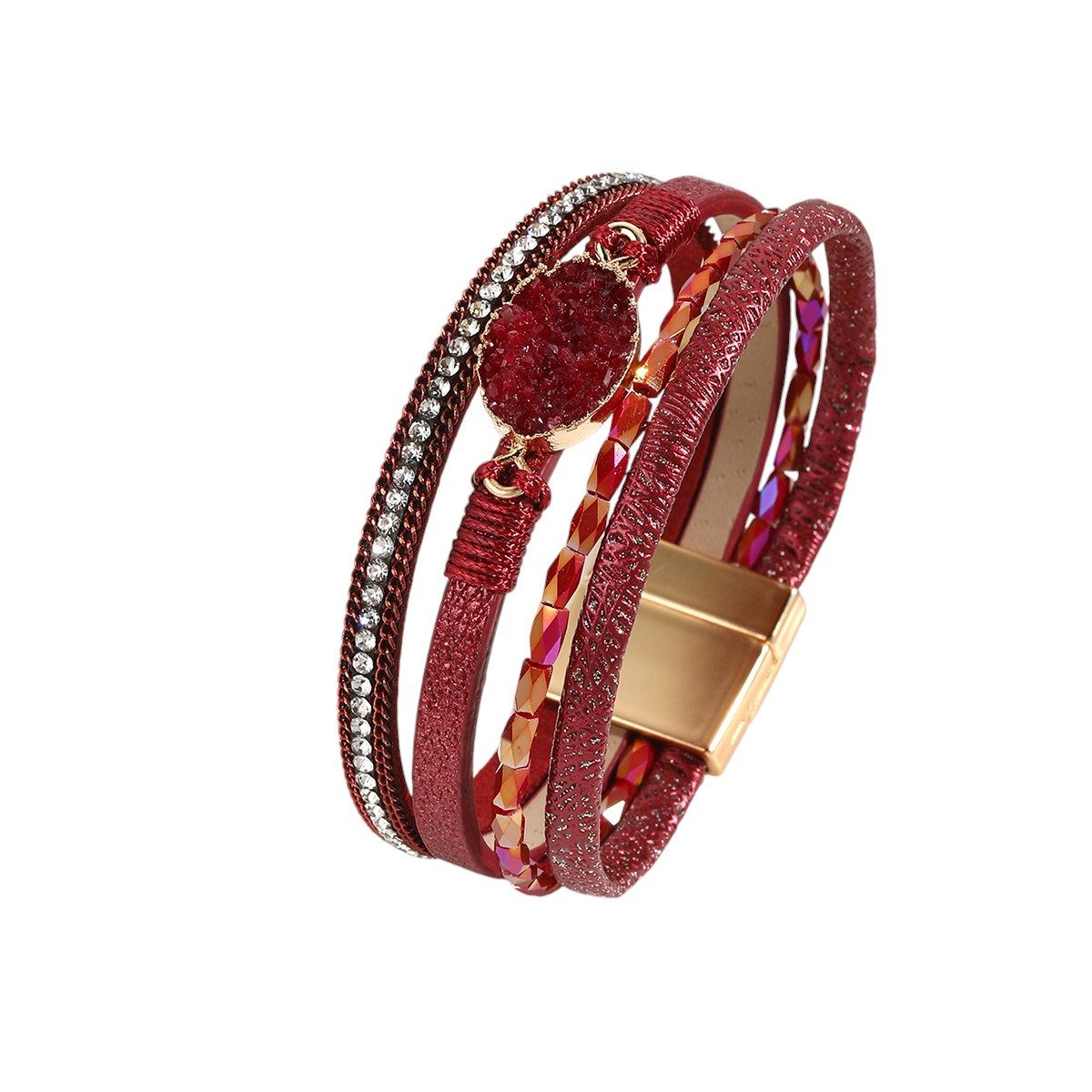 KARMA Lederarmband Damenarmband Wickelarmband Damen Magnetverschluss günstig online kaufen
