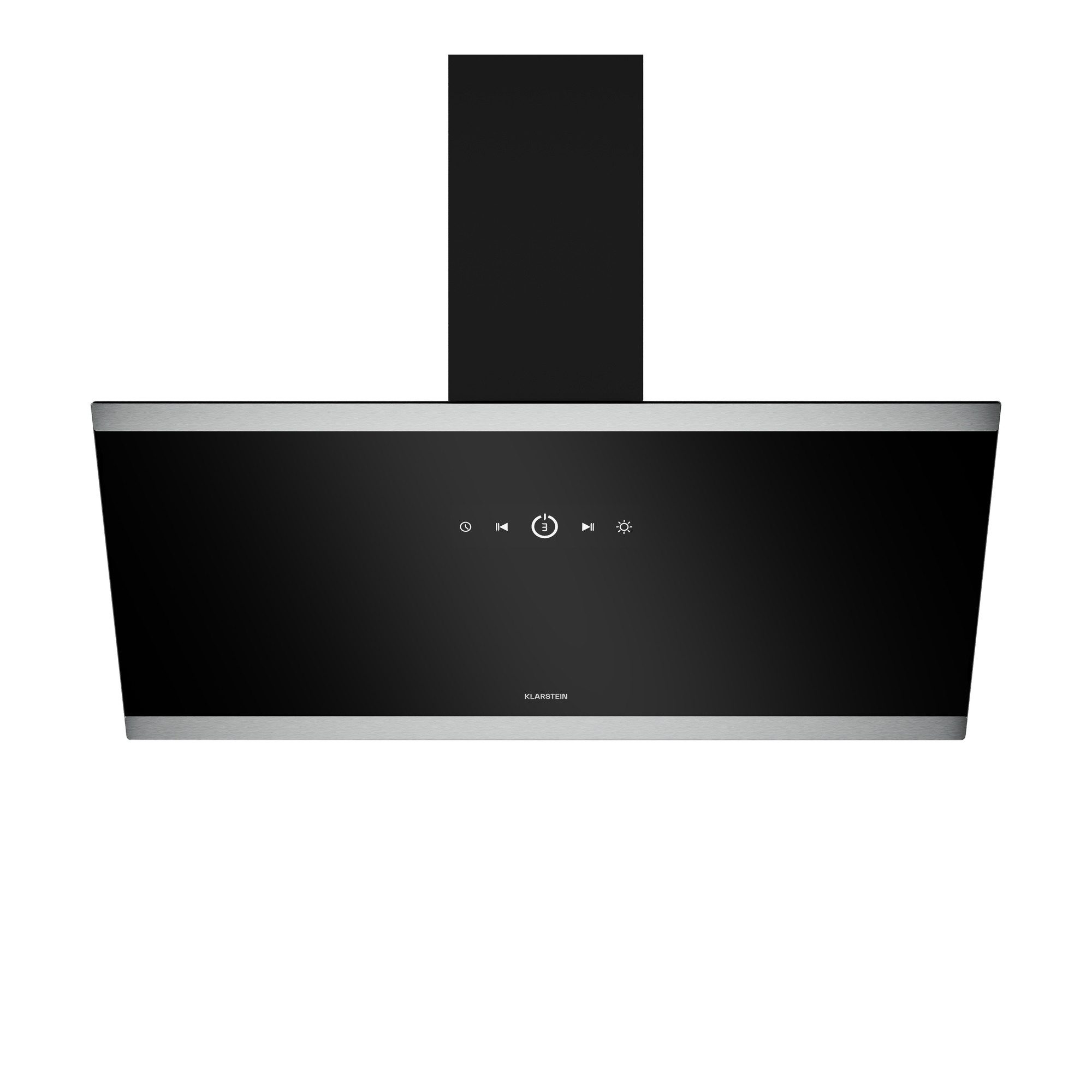 Klarstein Deckenhaube FlashLine Serie FlashLine Dunstabzugshaube A++ 524 m³/h 3 Stufen Touch LED 100W BLDC FlashLine, Abzugshaube Küche Abzughaube Abluft Umluft mit Edelstahl & Kohle