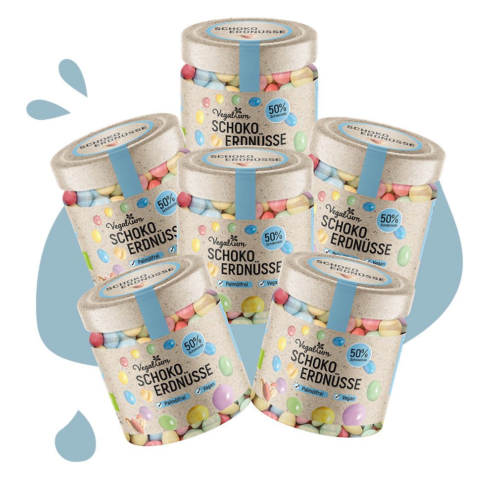 Vegablum Schokolade Bio Schoko Erdnüsse, 6 Gläser à 100 g, 6 x (Set, Bio Schoko Erdnüsse, 6 Gläser à 100 g)