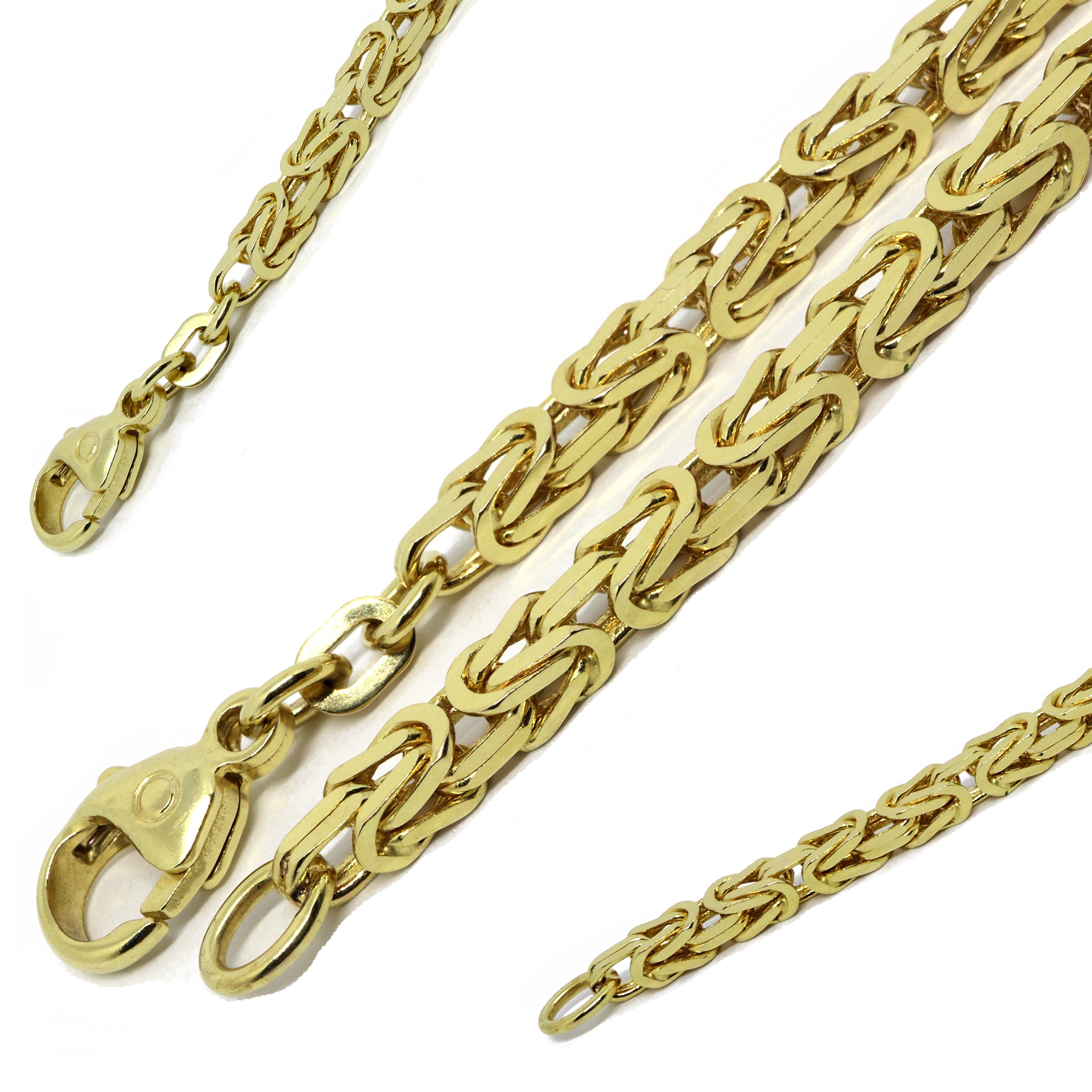 G & J Collier Königskette 585/14K Gold 3,2mm 50 - 65cm hochwertige Halskette, Made in Germany