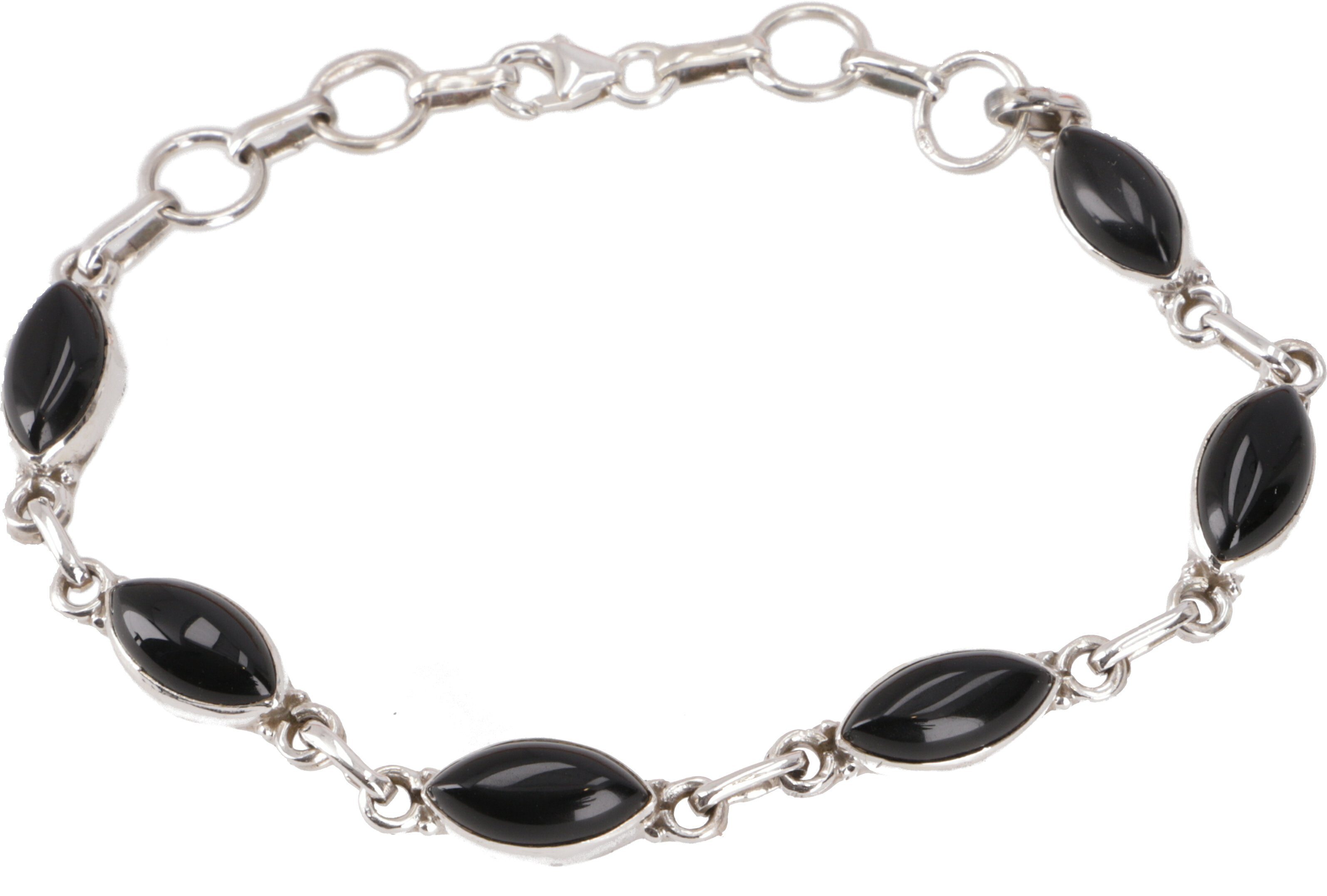 Guru-Shop Armreif Indisches Boho Silber Armband - Onyx