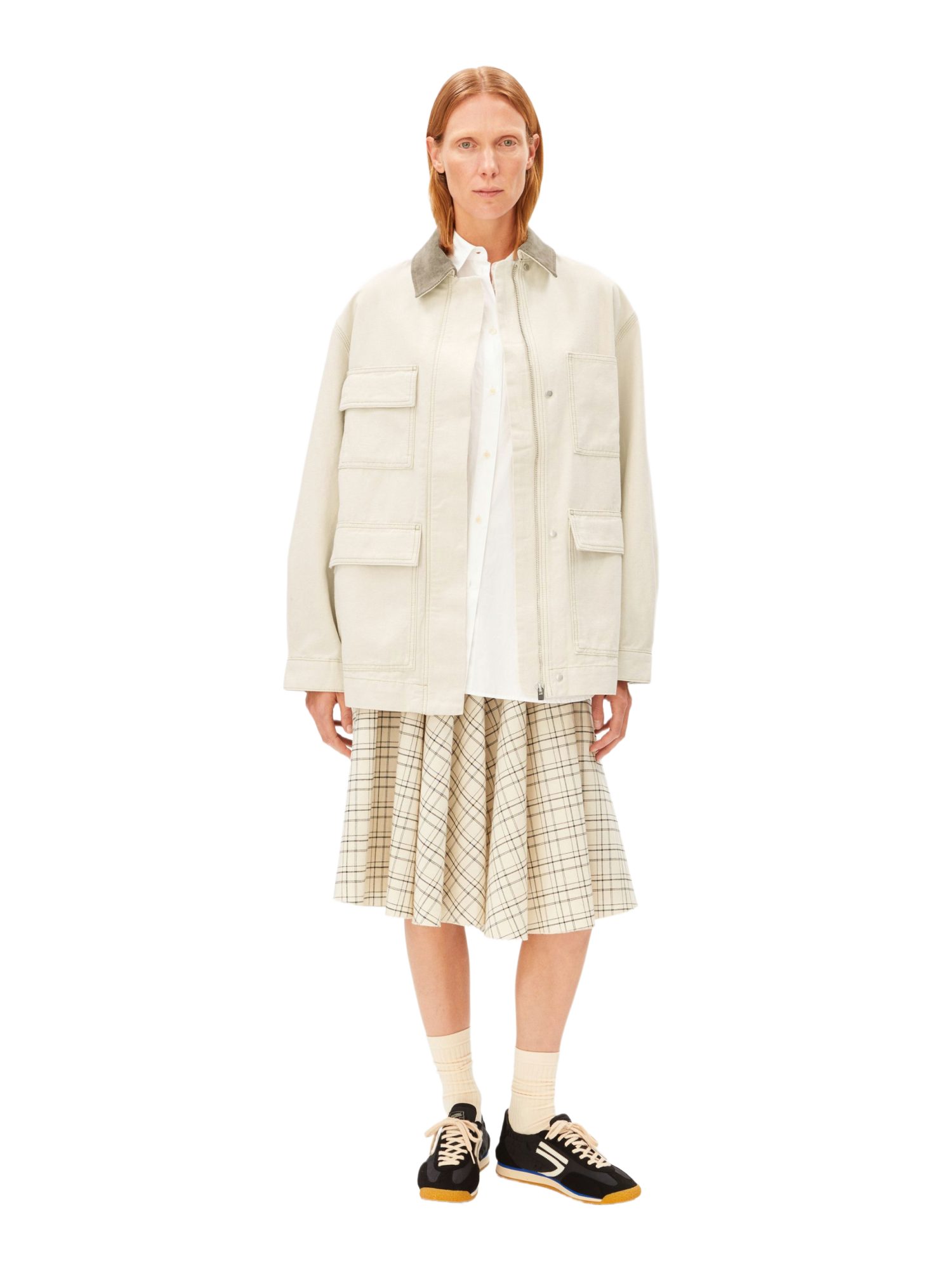 Armedangels Kurzjacke natur,Casual,Baumwolle,Unifarben,Umlegekragen,Lang,Oversized