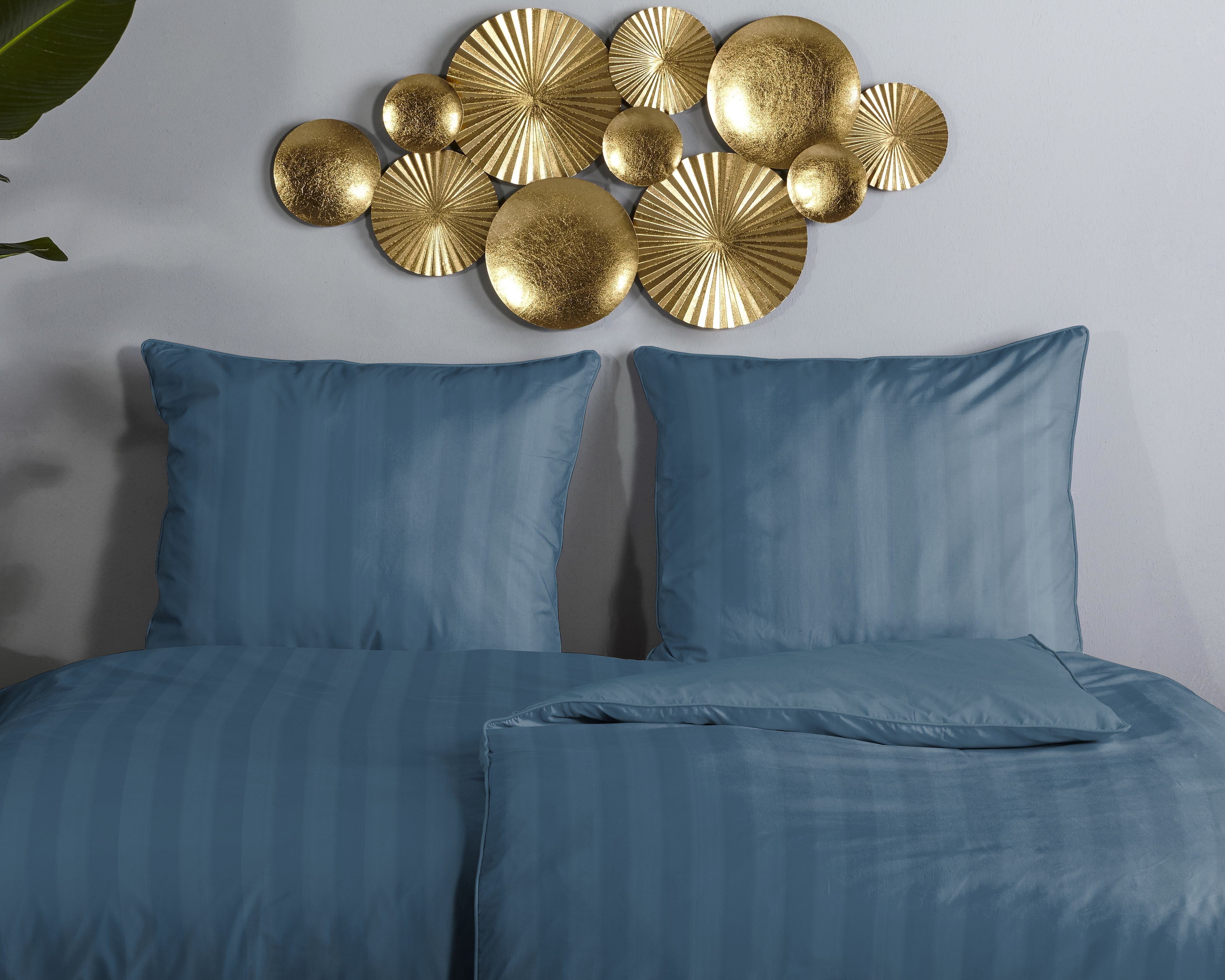 Descanso Wendebettwäsche Hotel Sevilla, Satin, 3 teilig, Satin, Reißverschluss, Wende, Luxe, Streifen, uni – Bild 3 von 5
