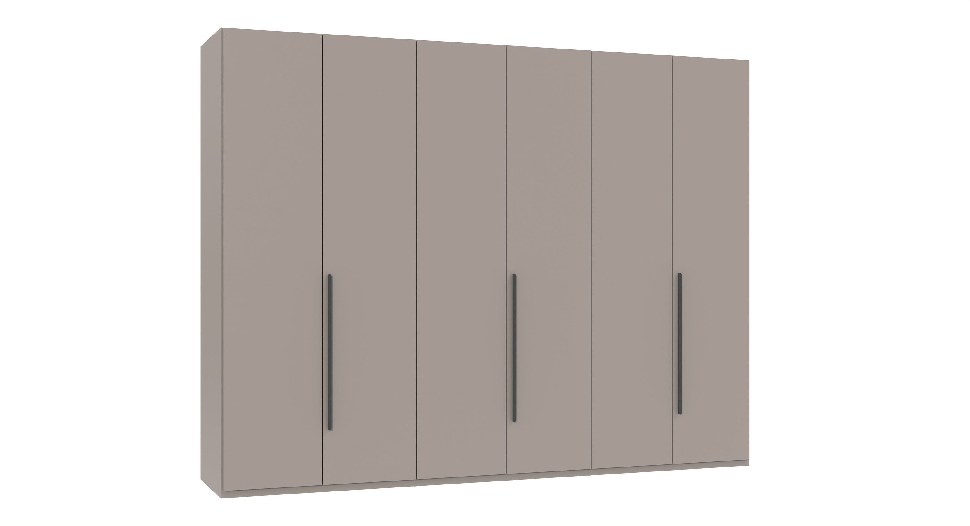 freiraum Drehtürenschrank LONDON inkl. Inneneinteilung, Farbe SAHARAGRAU - 270x208x58cm (BxHxT)