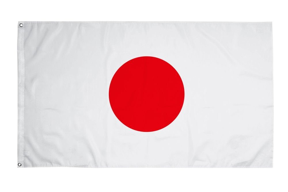 2 FLAGS Flagge (Hissflagge für 90 Japan PHENO Inkl. cm Messing 150 Ösen Flagge x Japanische Fahne Fahnenmast),