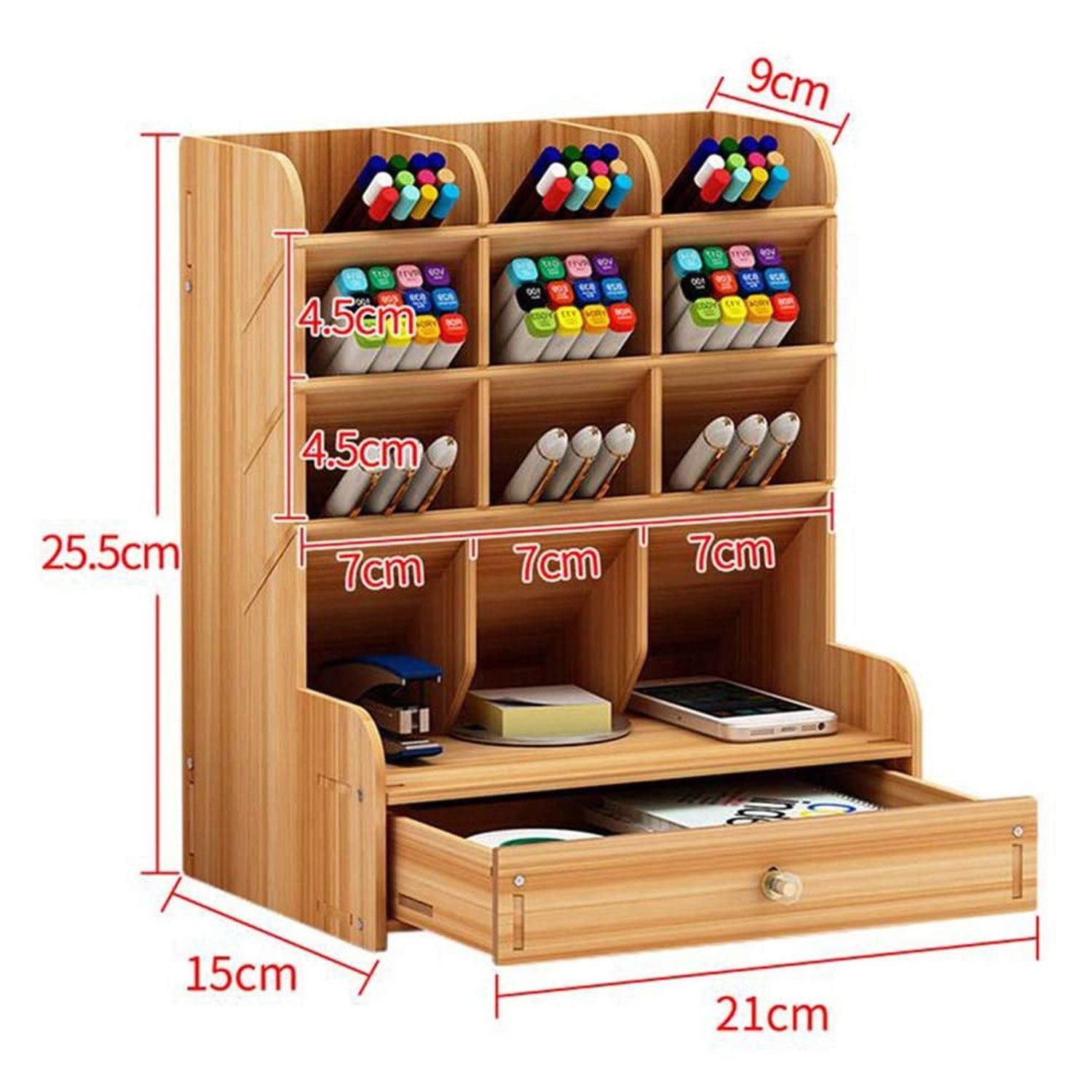 Holz, multifunktionale aus Schreibtisch-Organizer Kirsche zggzerg Regal-Schreibtisch Schublade