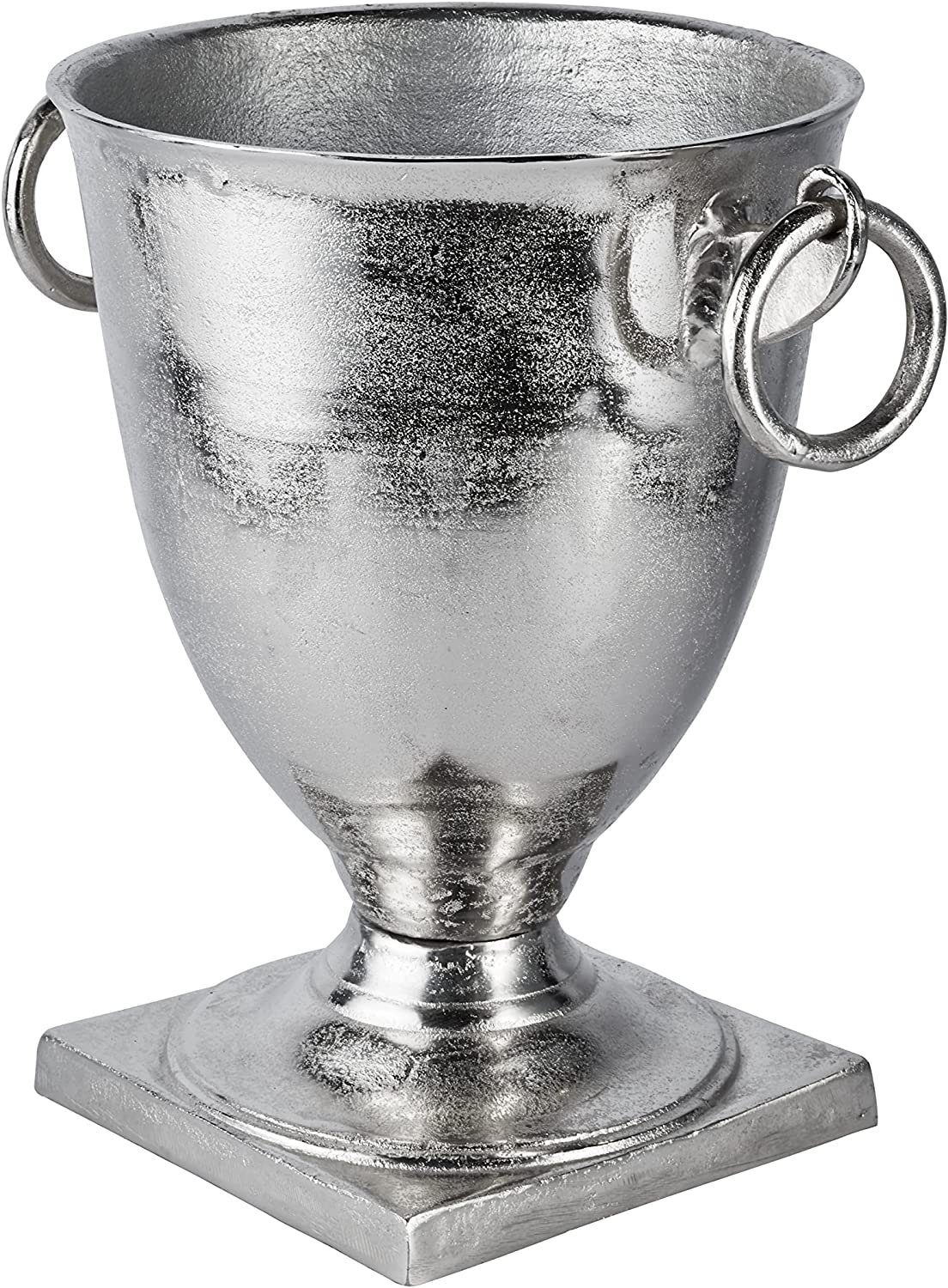 - - Luxus Esszimmer 46 Pokal Vase Hochzeit Dekoration Aluminium aus Moderne Schale Küche Wohnzimmer, cm XL - für Metall Tischdeko Dekoschale - oder Deko Deko Silber MichaelNoll
