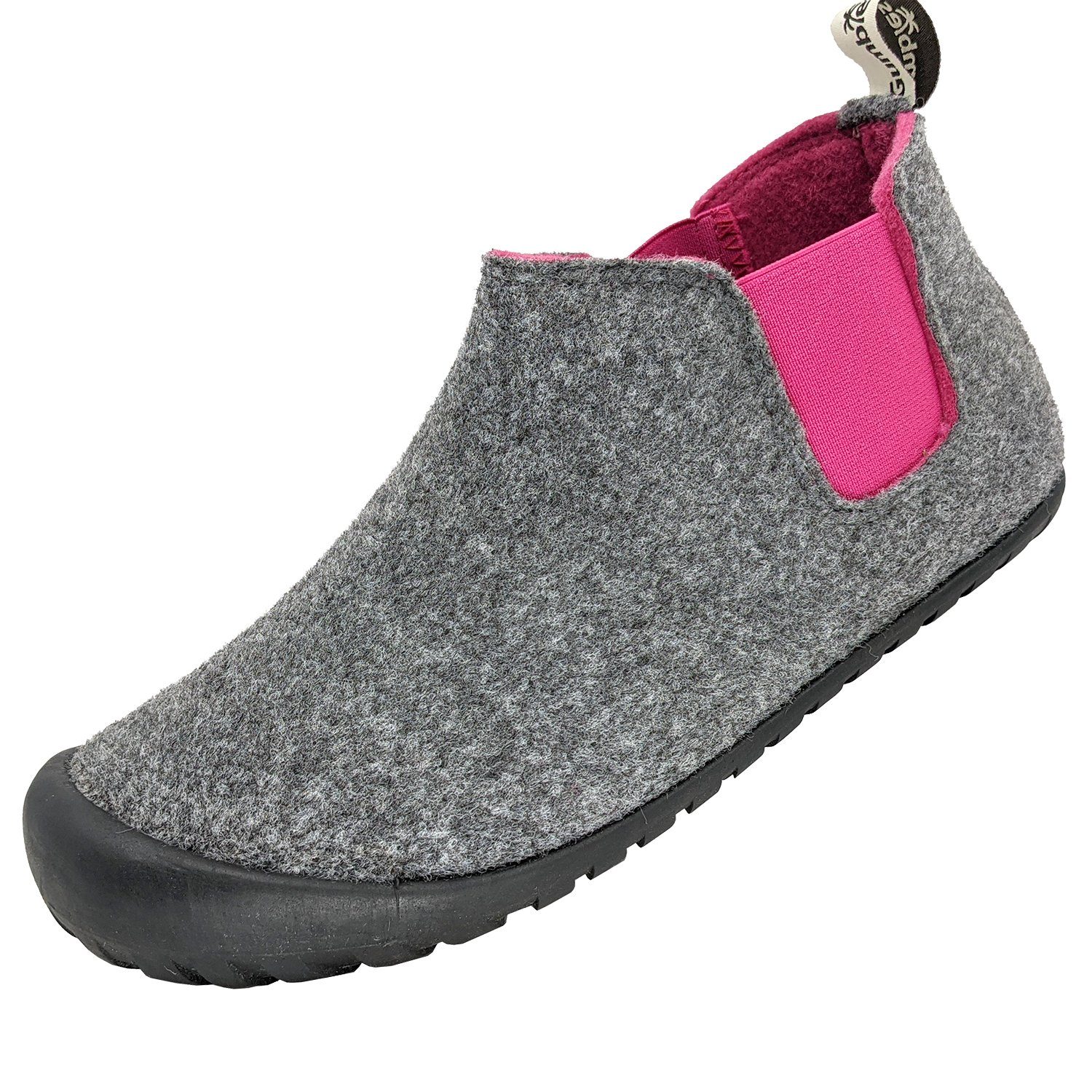 Gumbies Brumby in Grey-Pink Hausschuh aus recycelten Materialien, rutschfeste & stabile Sohle