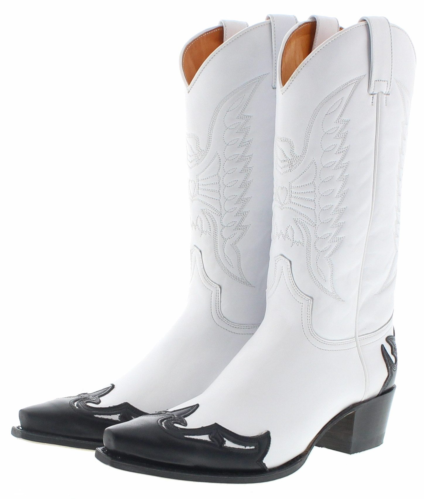 Sendra Boots 13170 JUDY Weiß Schwarz Cowboystiefel Rahmengenähte Westernstiefel