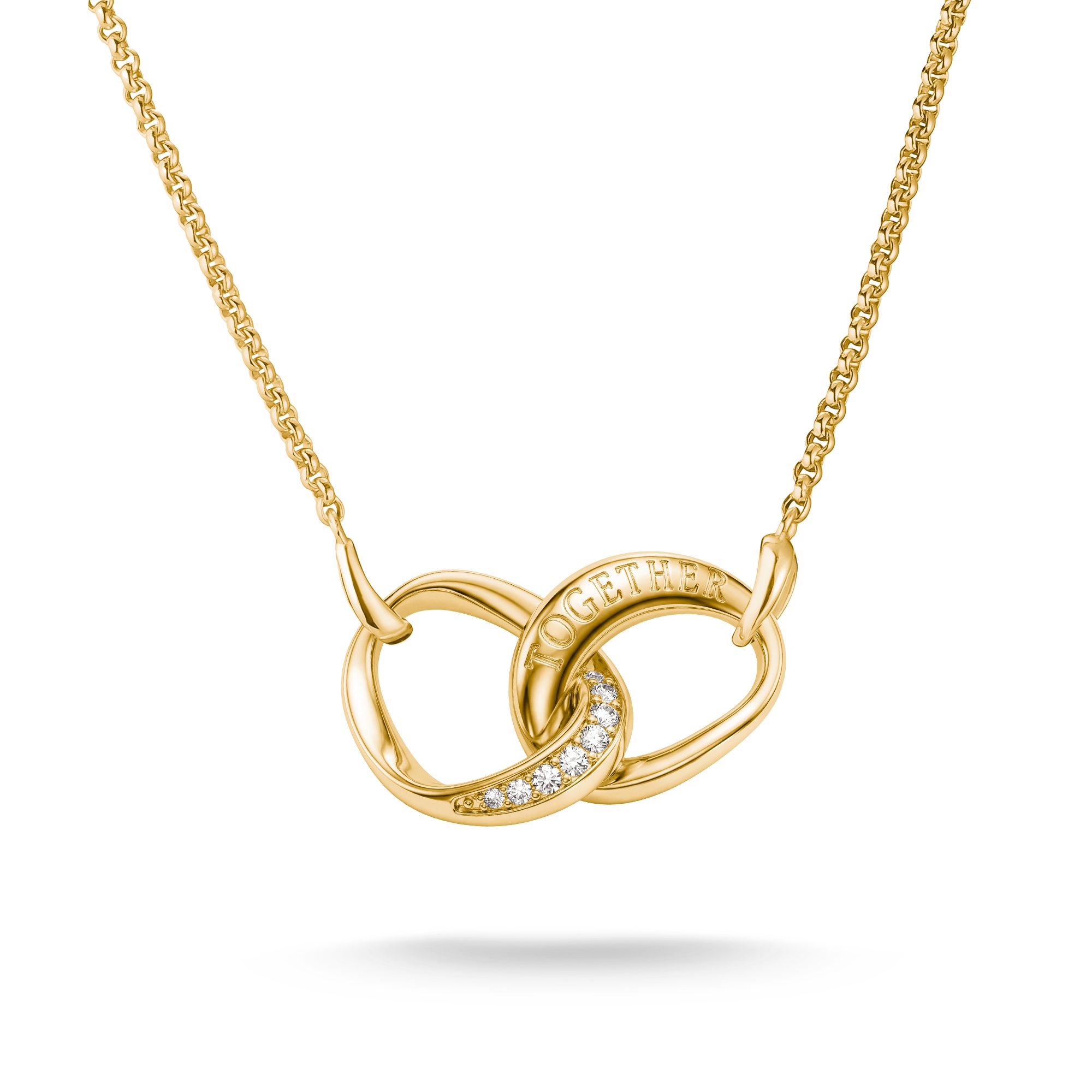 THOMAS SABO Kette mit Anhänger Together Kette gelbgoldfarben, mit Zirkonia (synth)