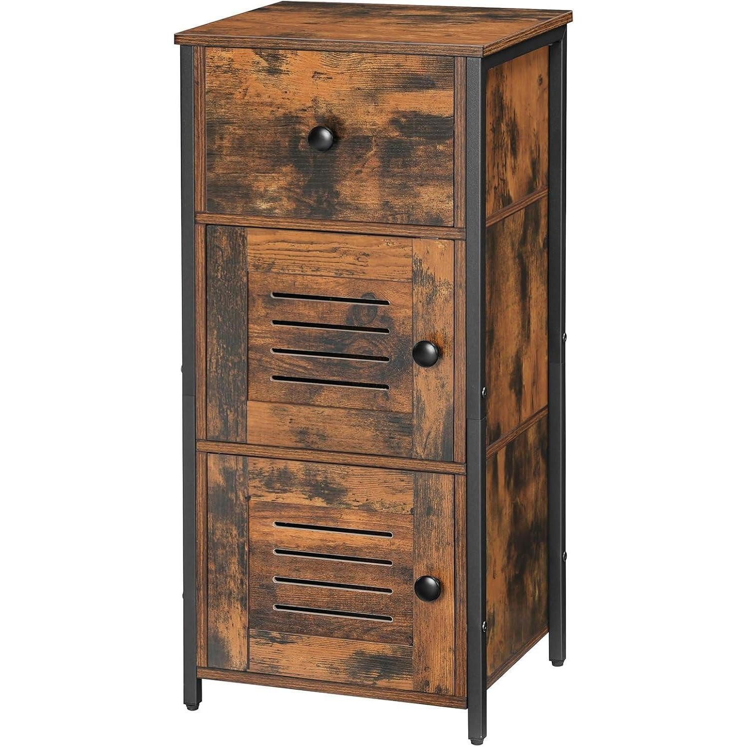 LuxusKollektion Beistellschrank Beistellschrank mit Schublade, Kommode im Vintage-Stil, verstellbare