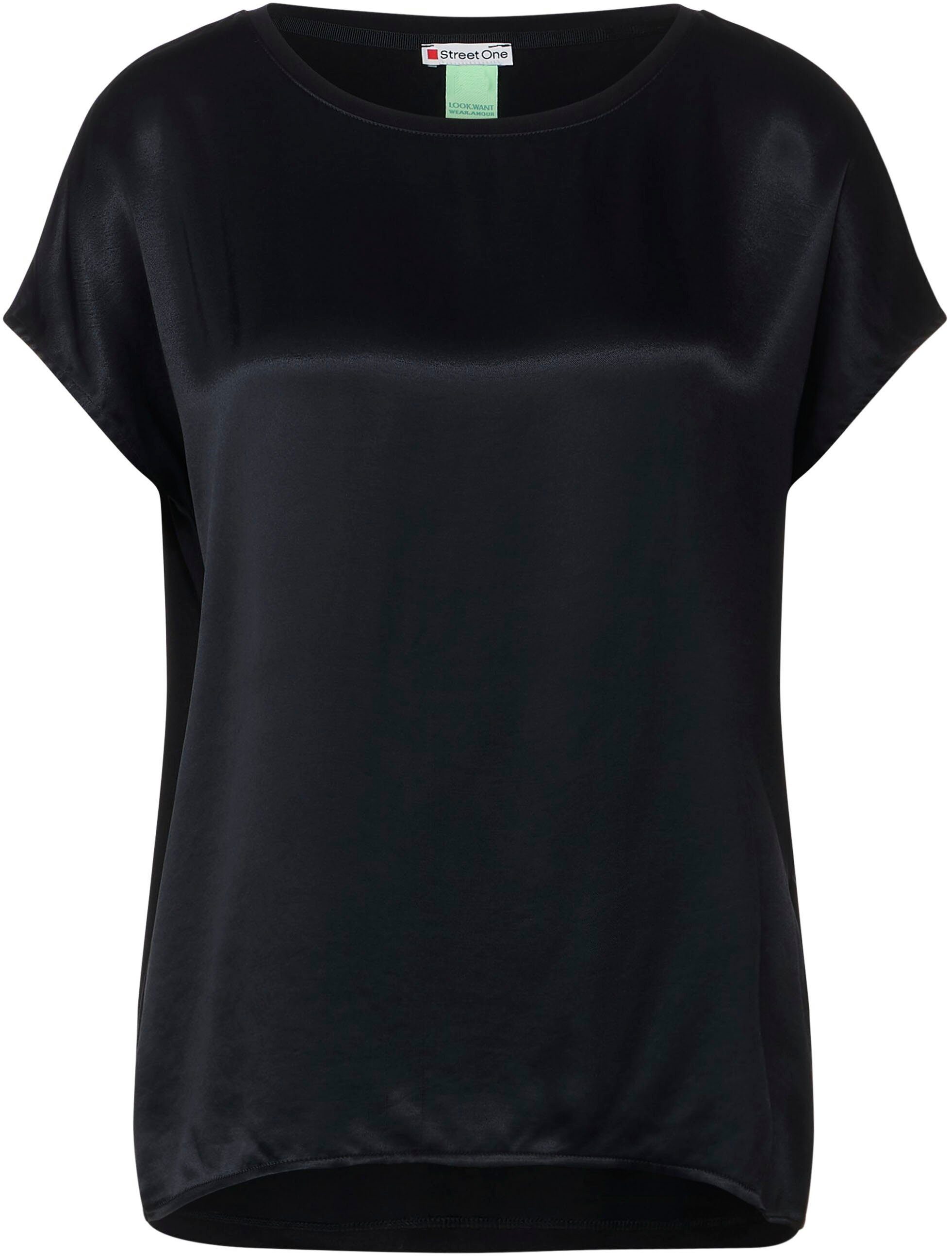 STREET ONE Shirttop mit Schultern Black überschnittenen