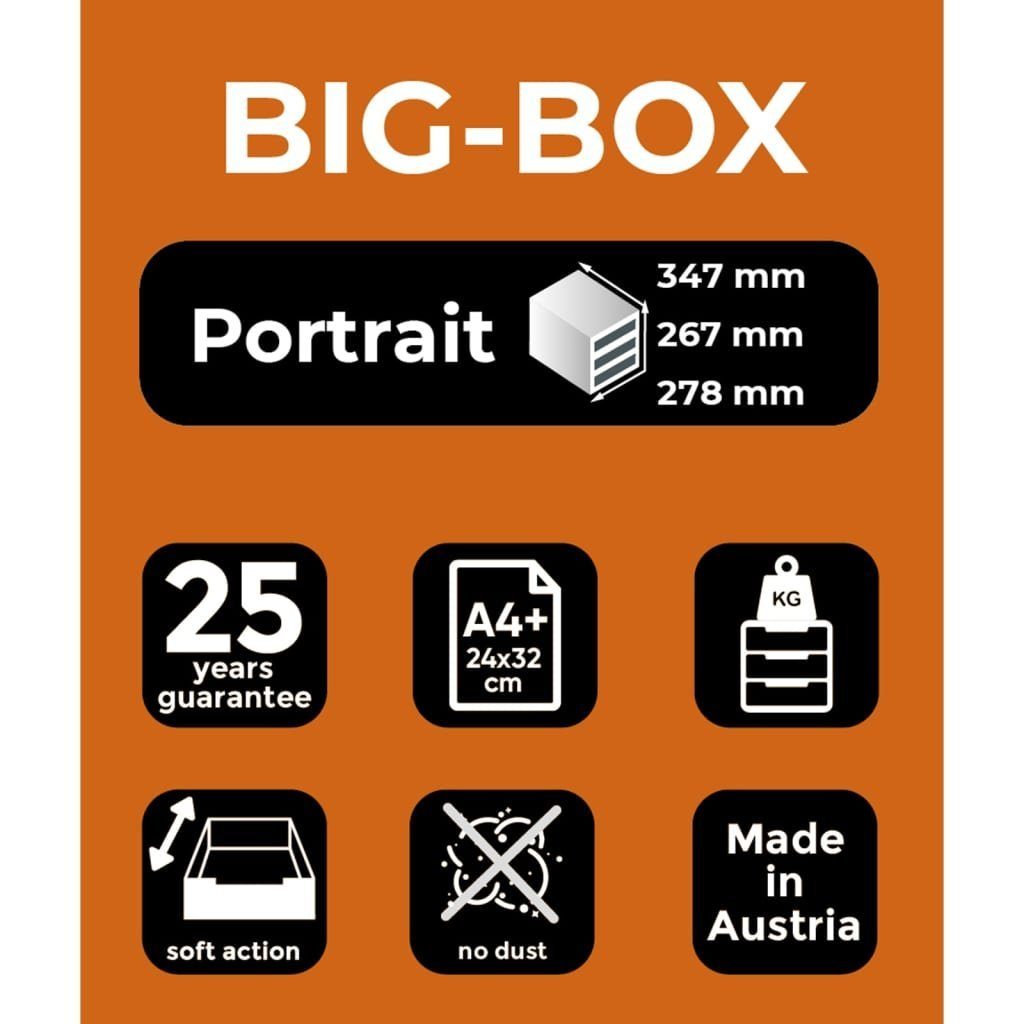 Schwarz mit Laden Schubladenbox Big-Box Schubladenbox Office EXACOMPTA 4 Black