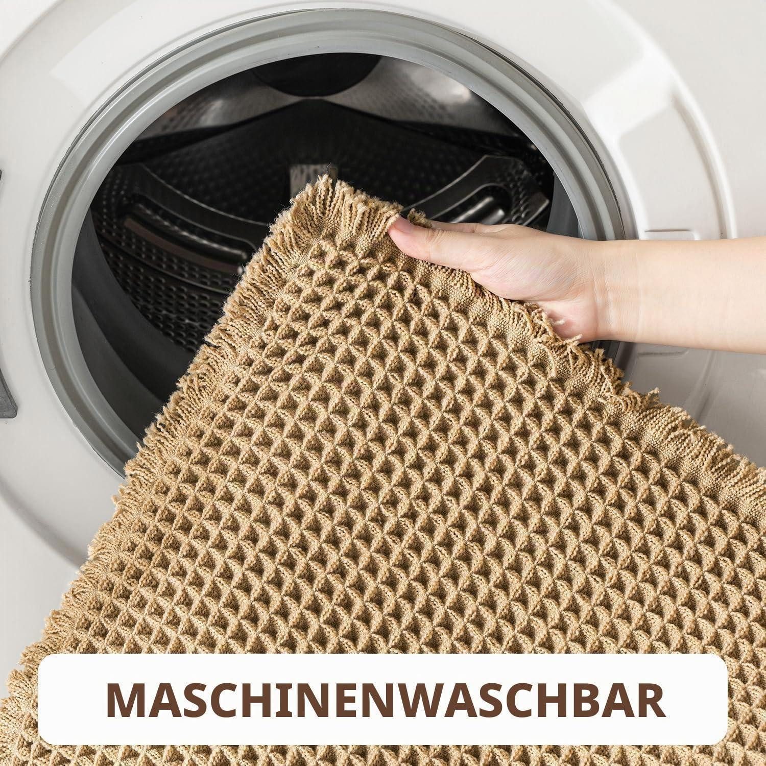 LuxusKollektion Badematte Badezimmermatte Boho Braun 60x150cm – Bild 4 von 5