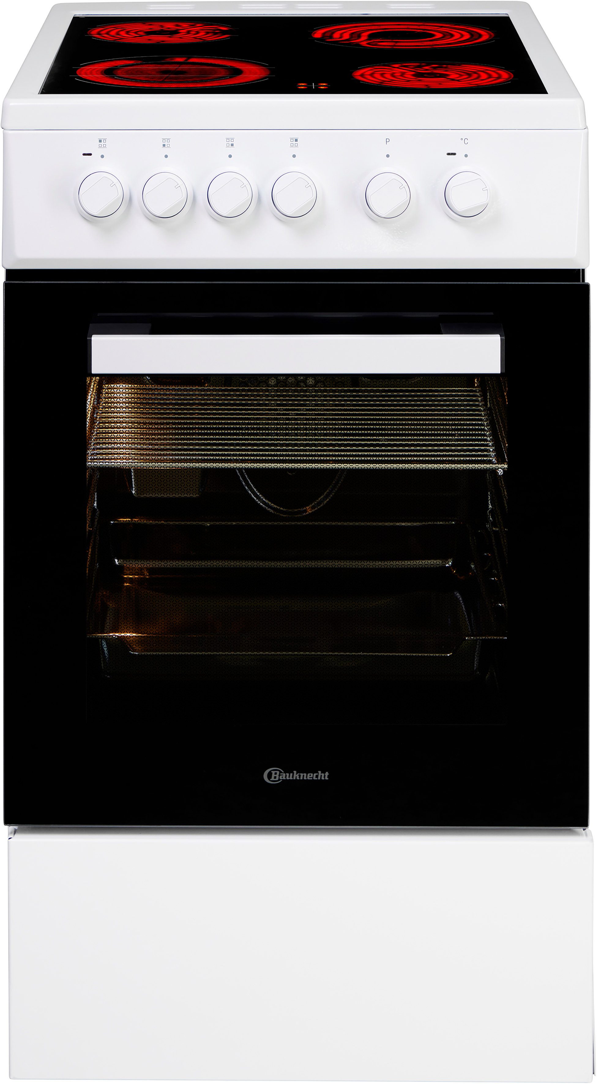 BAUKNECHT Elektro-Standherd B5V5KMW, Hydrolyse, Umluftbackofen mit 6 Funktionen und Dampfunterstützung zur Reinigung