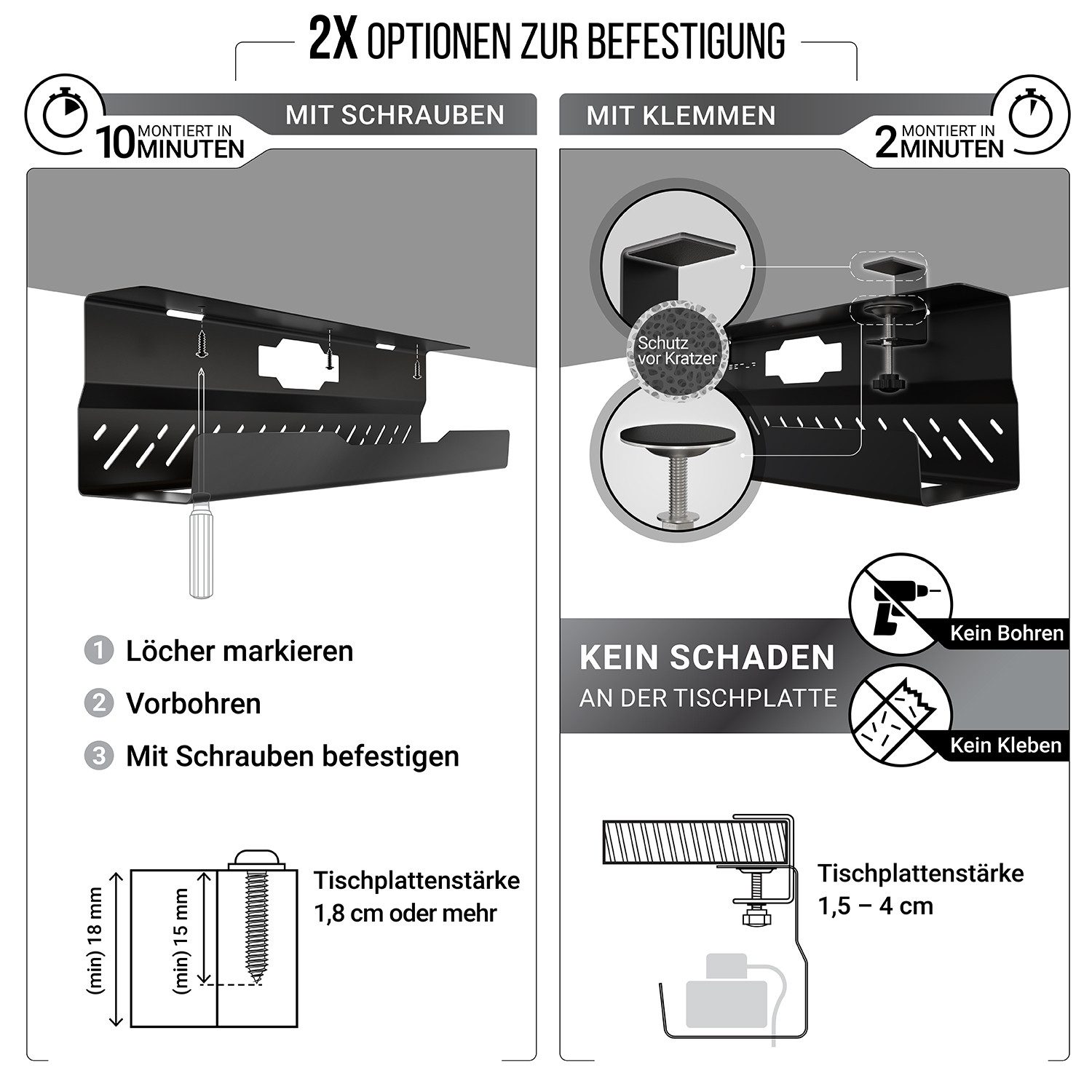 Ultimate Setup Kabelführung Kabelkanal Schreibtisch - Kabelmanagement (1-St)