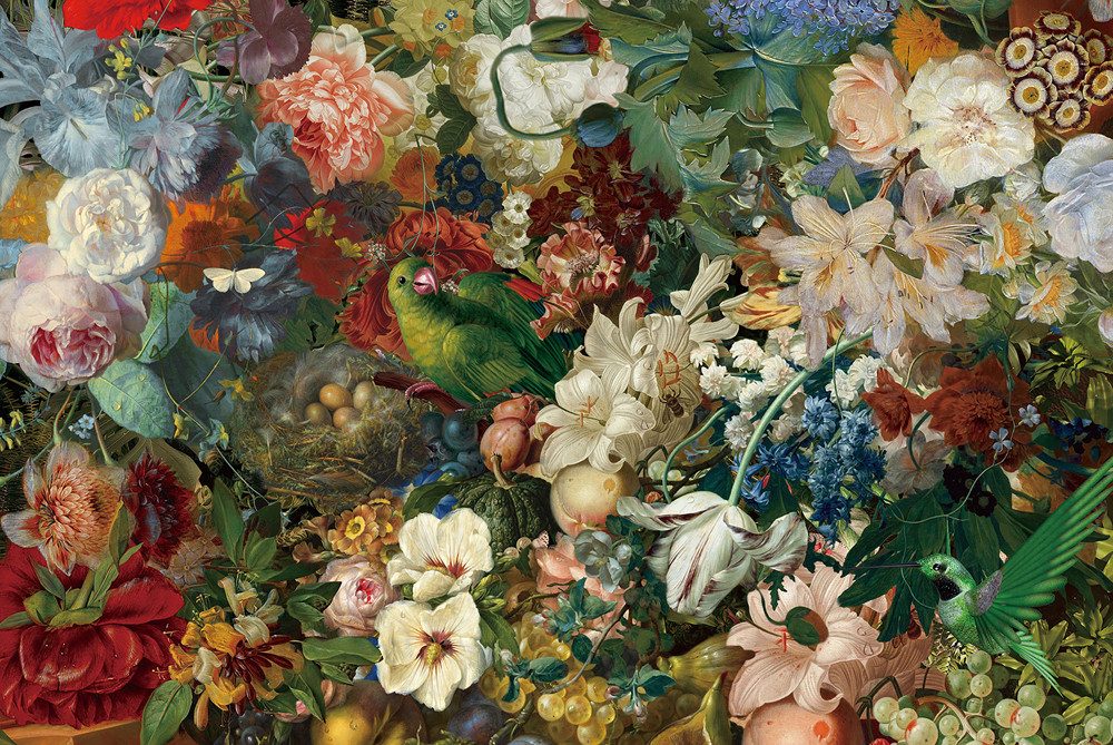 ArtUniverse Gemälde Nostalgische Blumen 100 x 150 cm, Naturmotiv