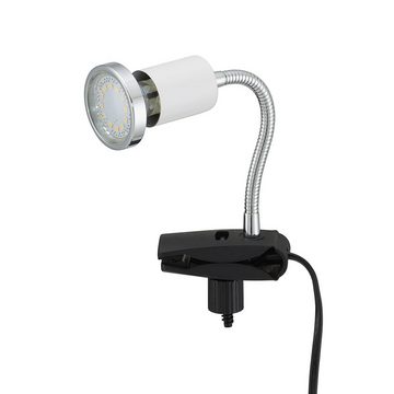 etc-shop LED Klemmleuchte, Leuchtmittel inklusive, Warmweiß, Klemmlampe weiß Klemmleuchte Klemmlampe LED mit Stecker