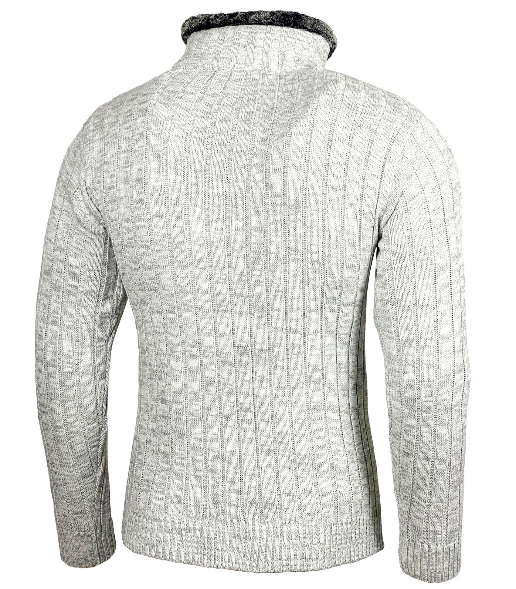 Strickpullover Grau Hoher Baxboy Stehkragen Pullover Strickpullover Herren Kragen Baxboy