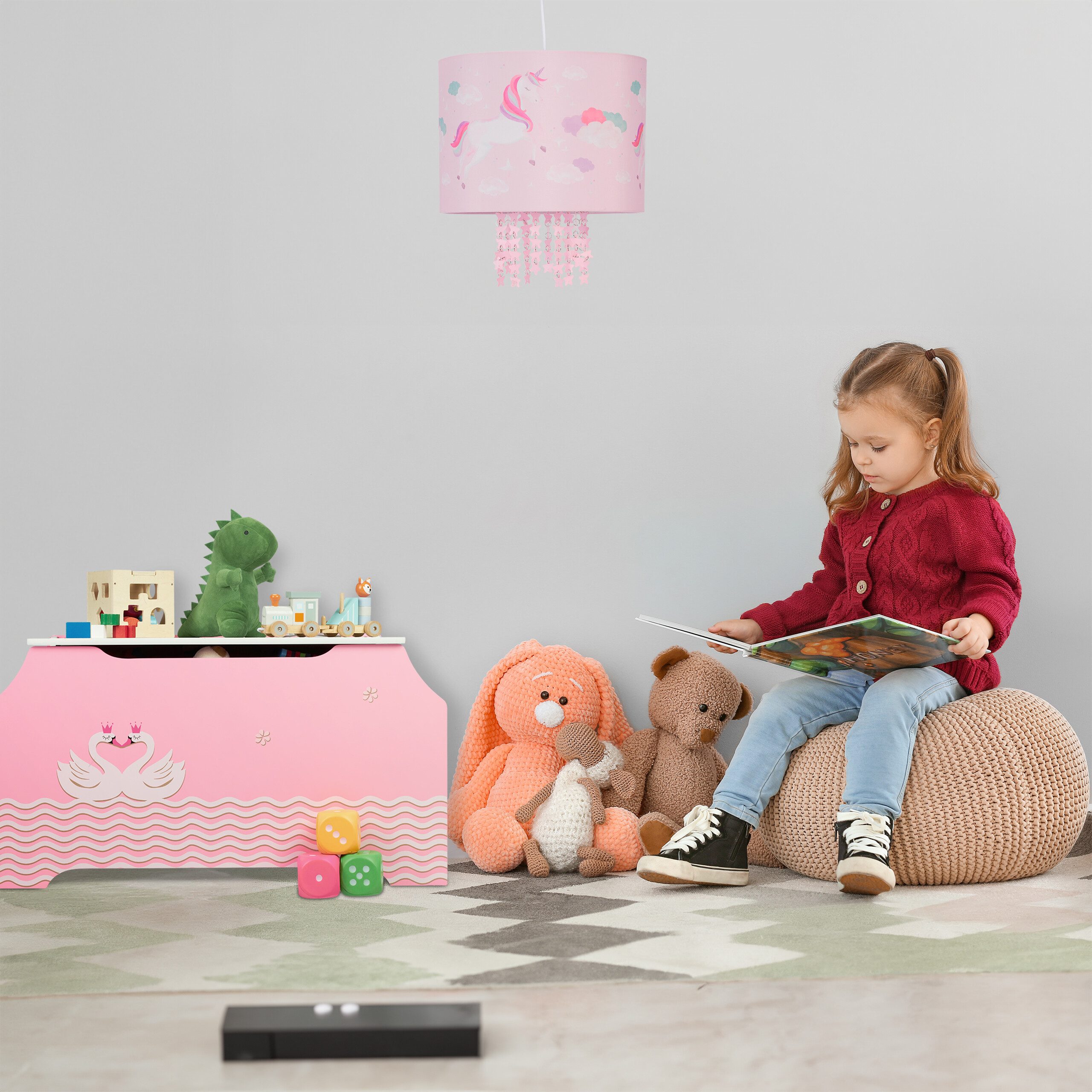 relaxdays Hängeleuchte Hängelampe für Kinderzimmer Einhorn günstig online kaufen