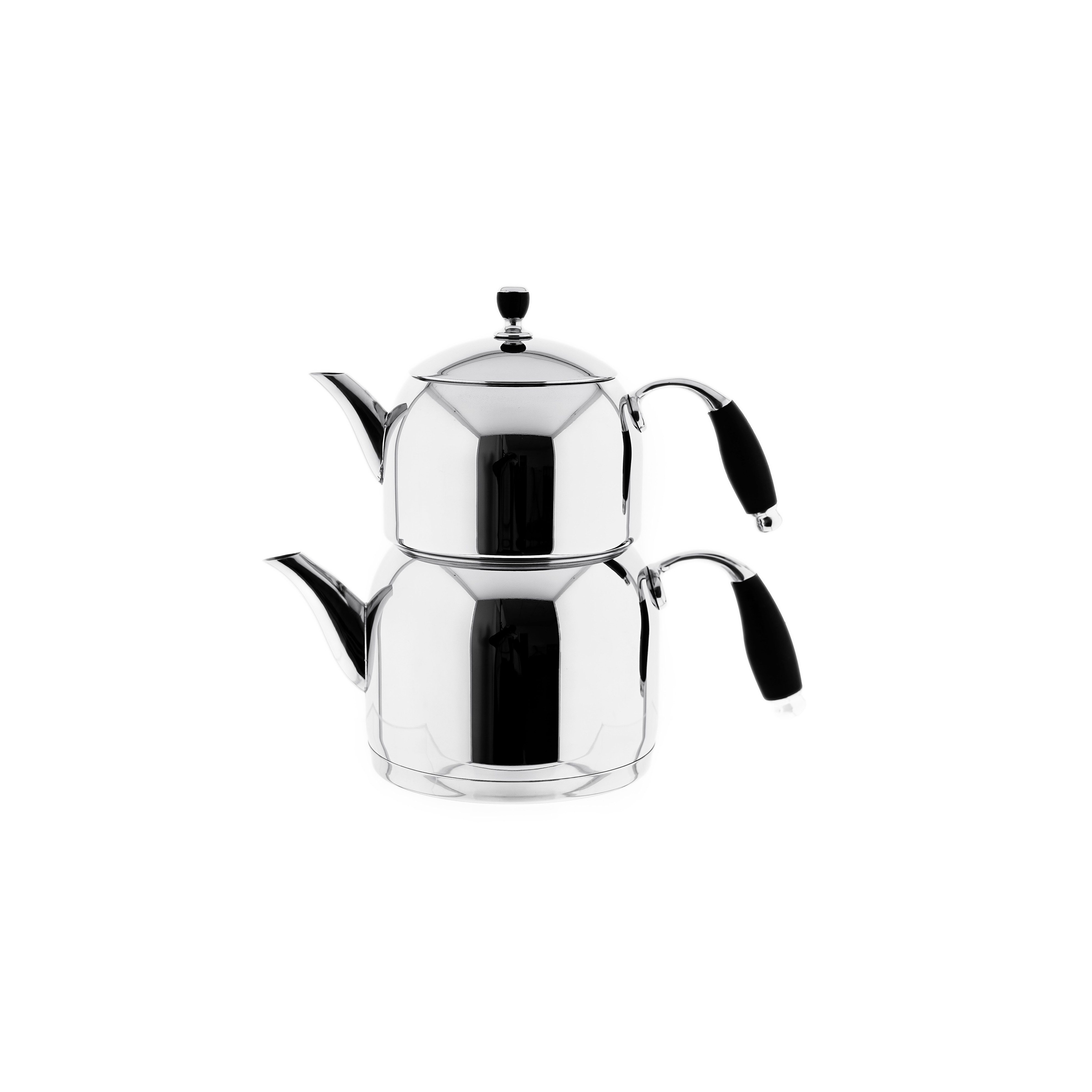 Almina Caydanlik-Teekanne Mona Large aus hochwertigem 18/10-Edelstahl - 1,5L/3L, (1-St), Induktionsgeeignet