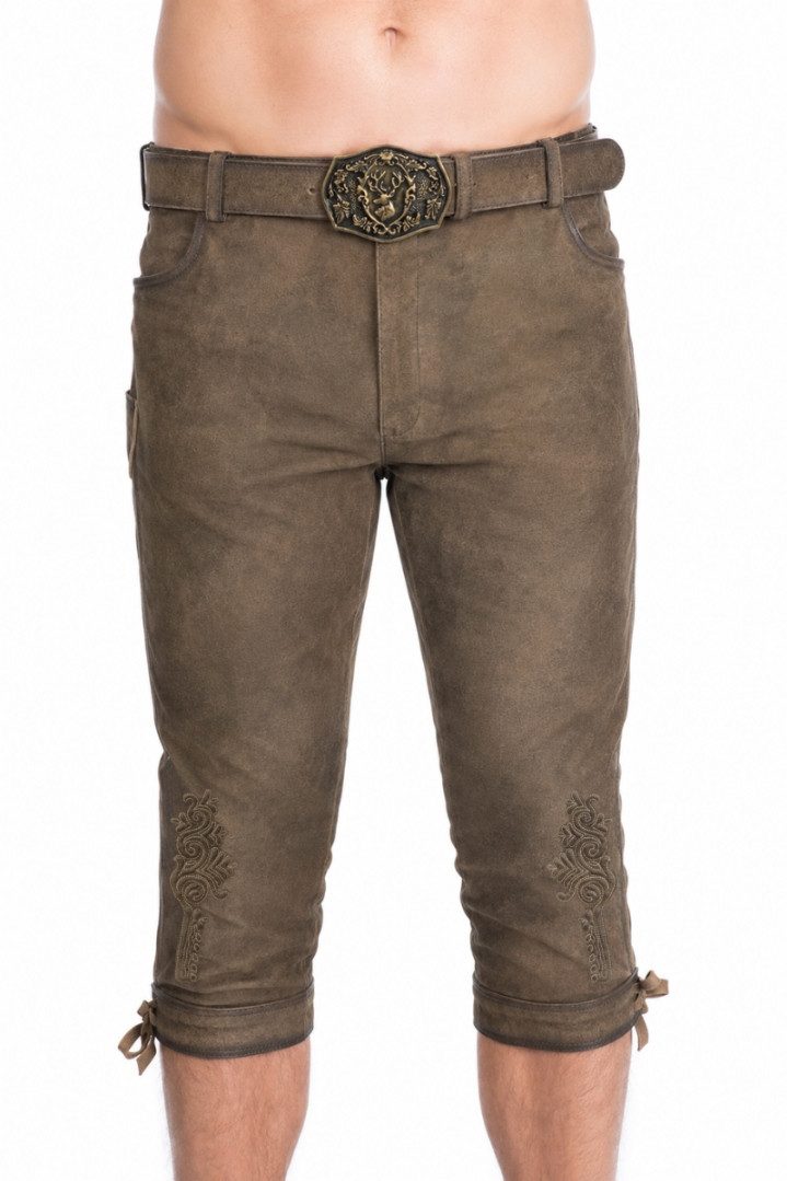 Maddox Trachtenlederhose Kniebundlederhose - LEIFERS - smoke