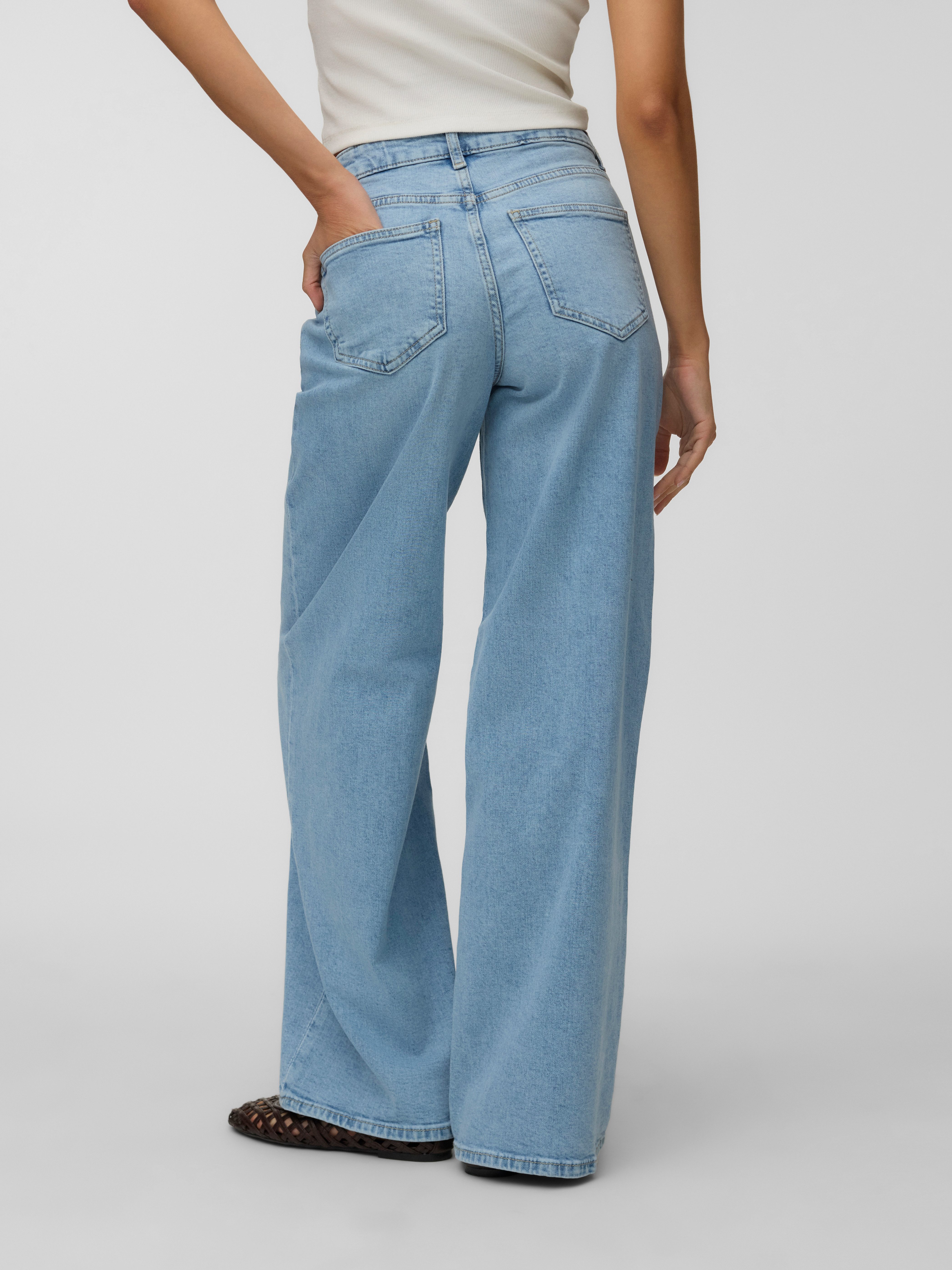 Vero Moda Weite Jeans VMSANDIE-STRETCH MR WIDE JNS RA3133 NOOS Baumwollmischung, wide fit, mid waist